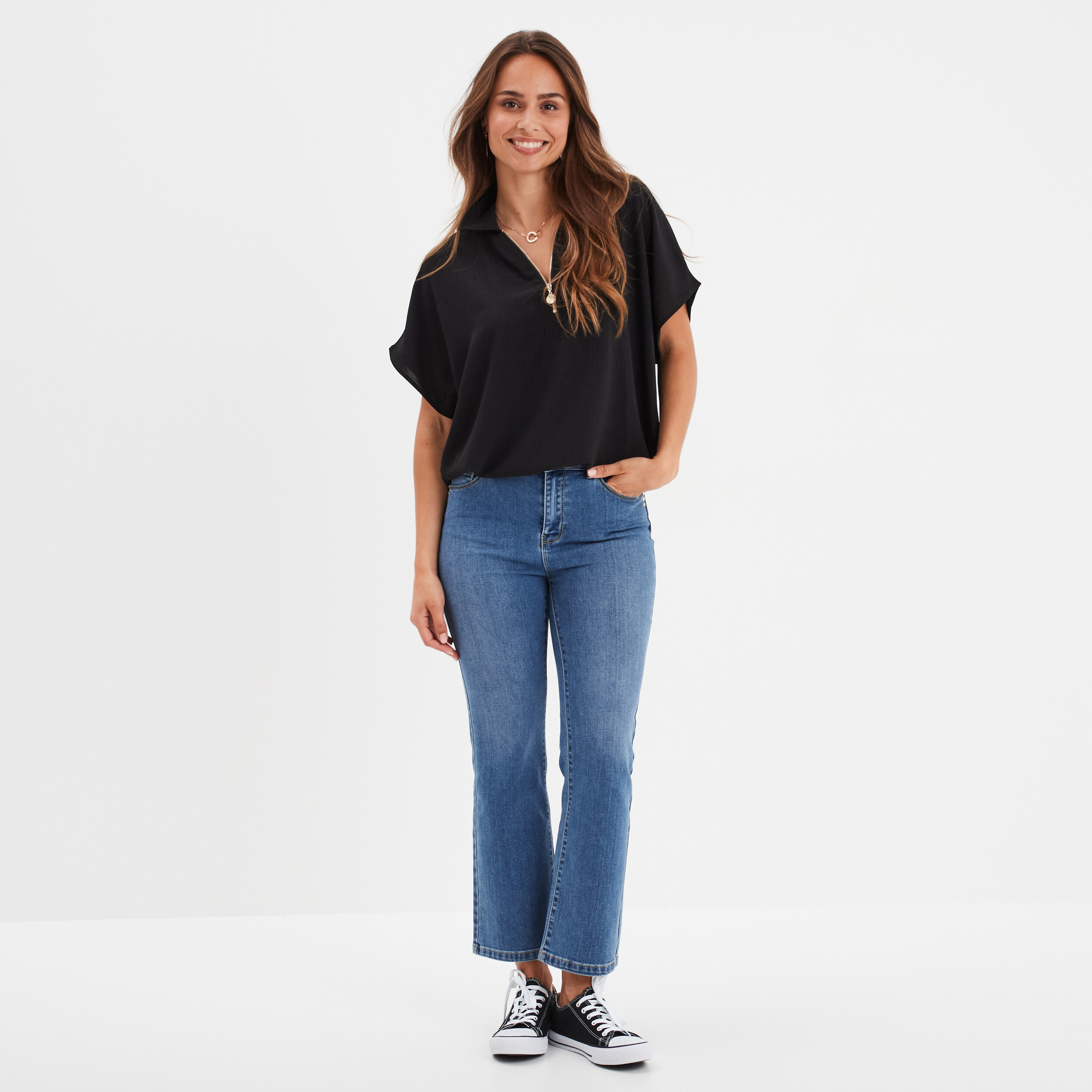 Chemisier zippé femme best sale