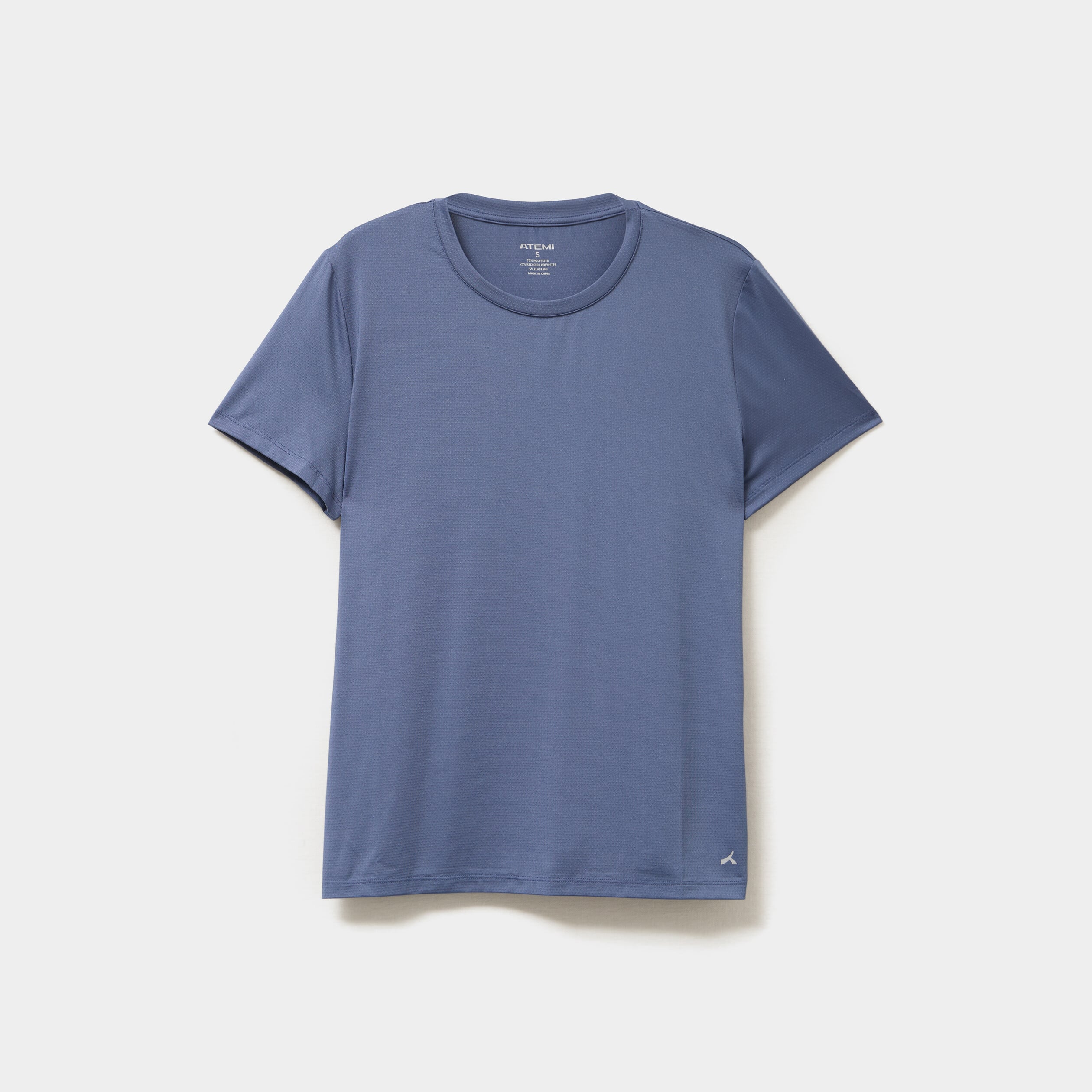 T-shirt de sport droit manches courtes bleu fonc&eacute; femme