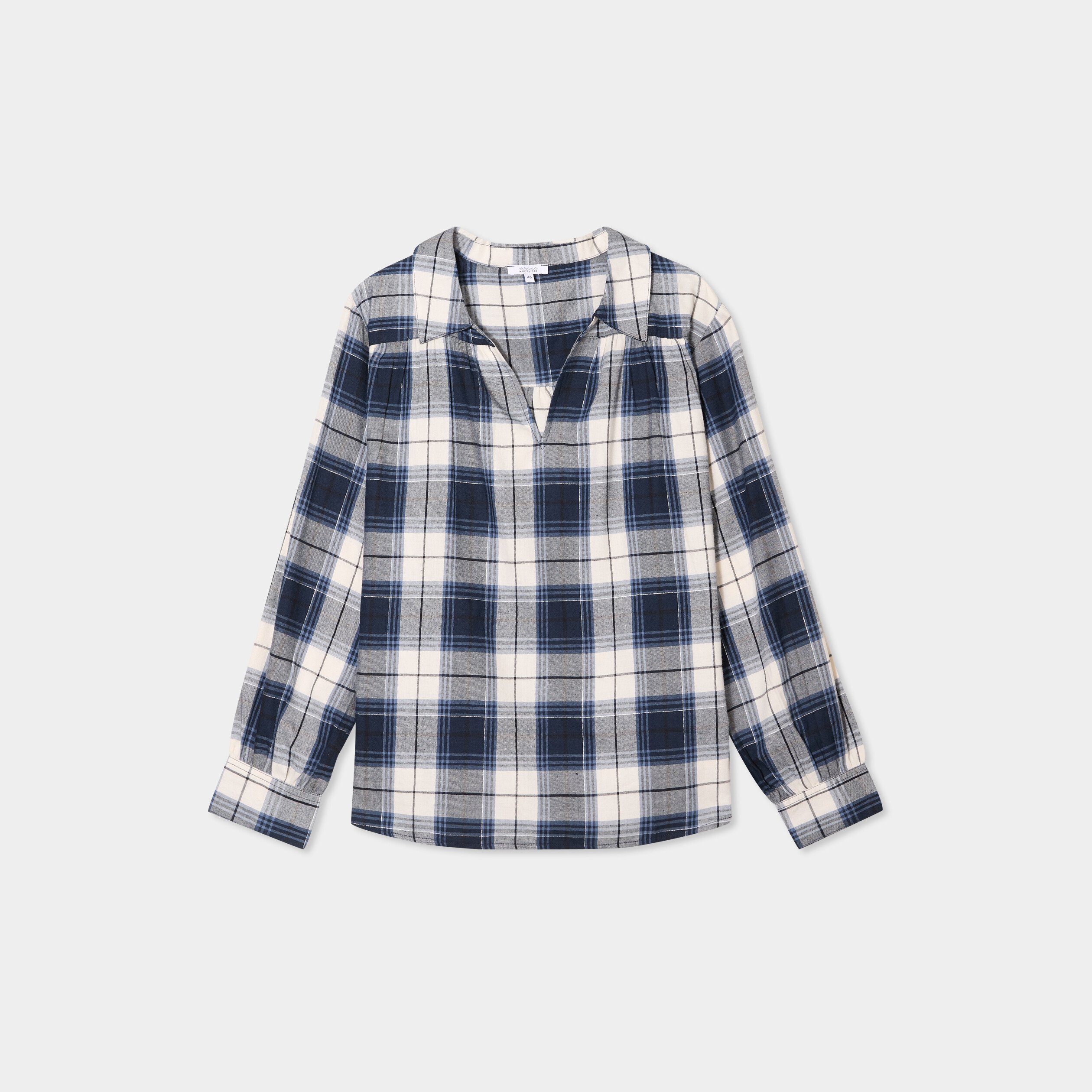 blouse droite manches longues bleu marine femmegt Blouse droite manches longues bleu marine femme grande taille