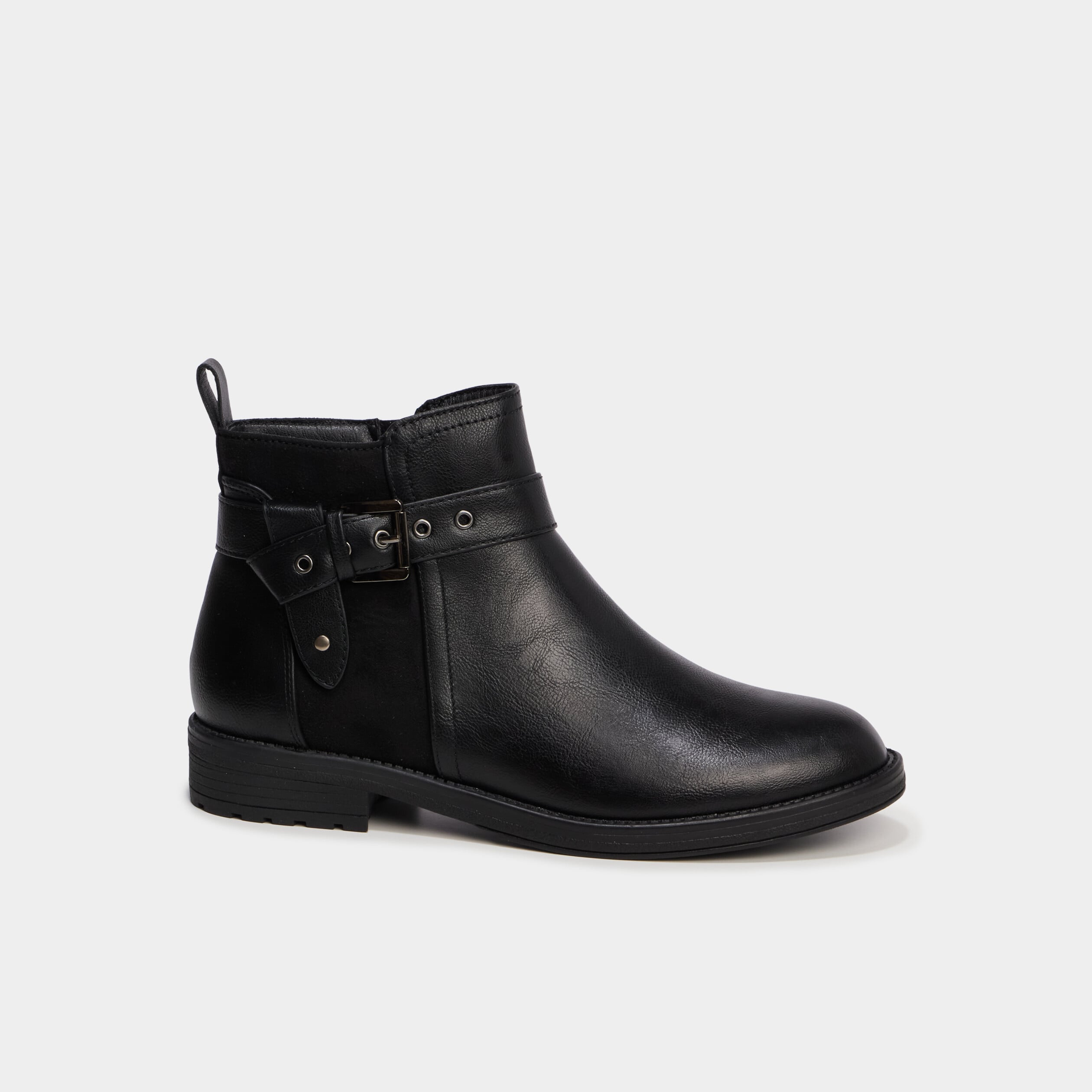 Bottines avec boucles et talons noir femme