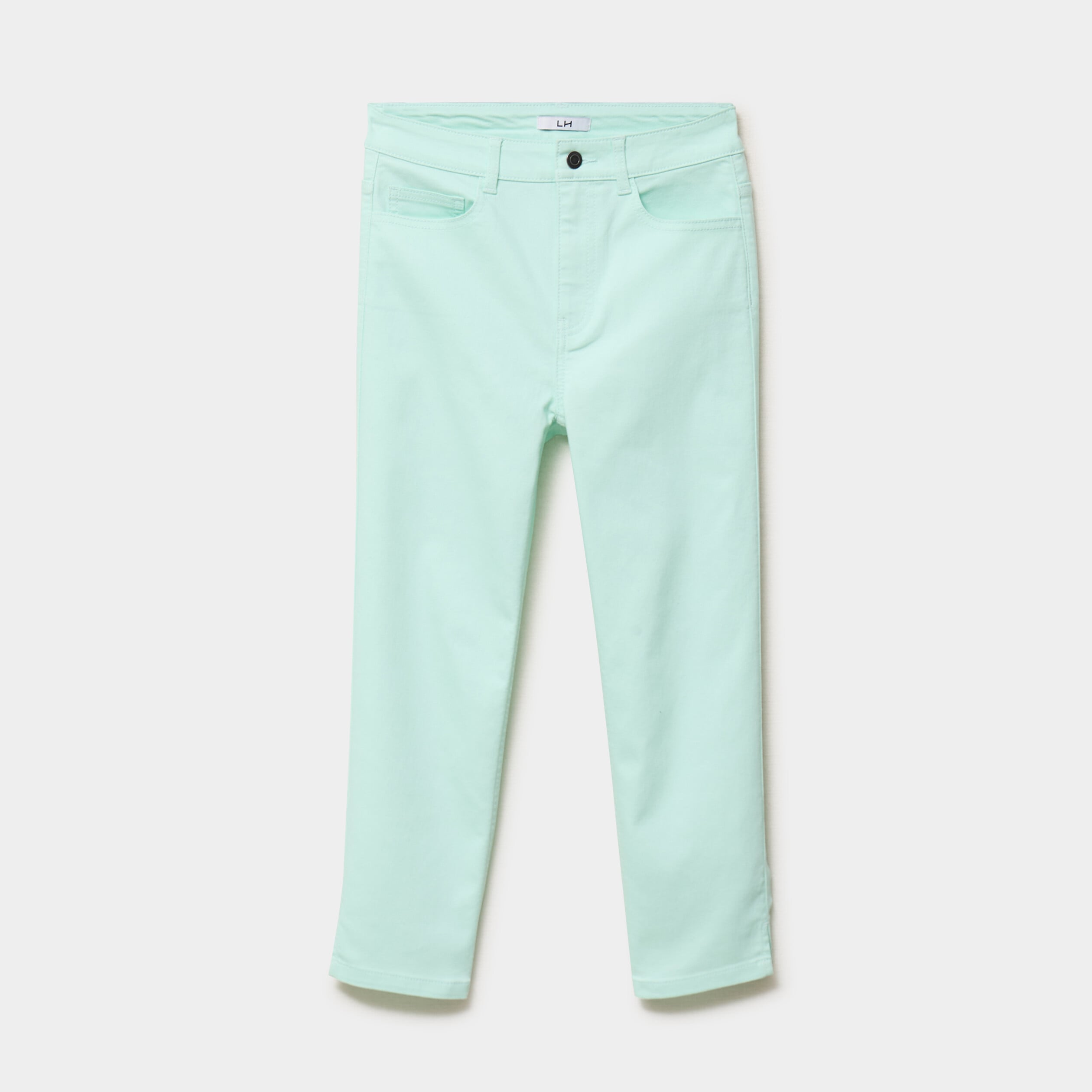 Pantalon capri slim twill 5 poches vert clair femme