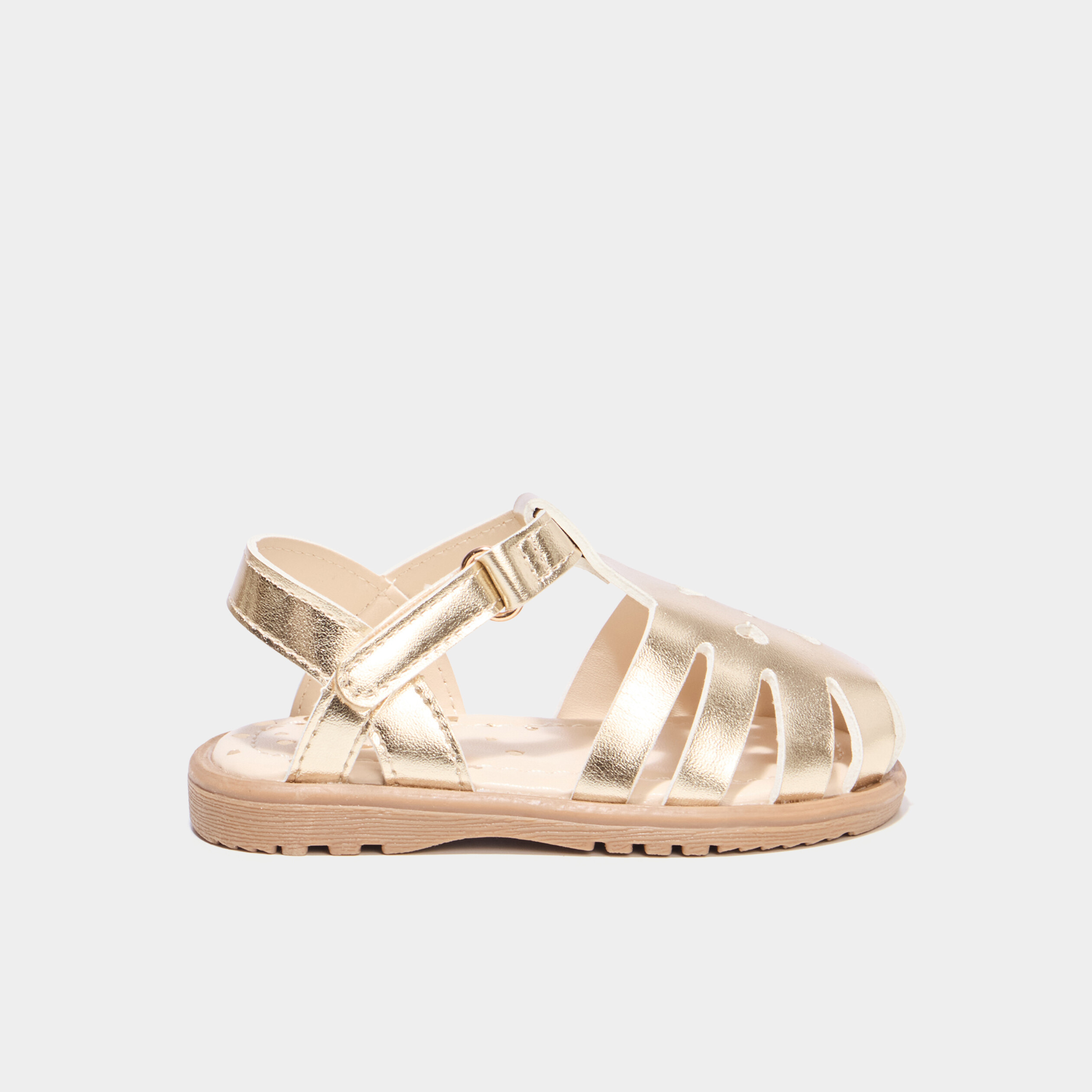 Sandales jaune or b&eacute;b&eacute; fille