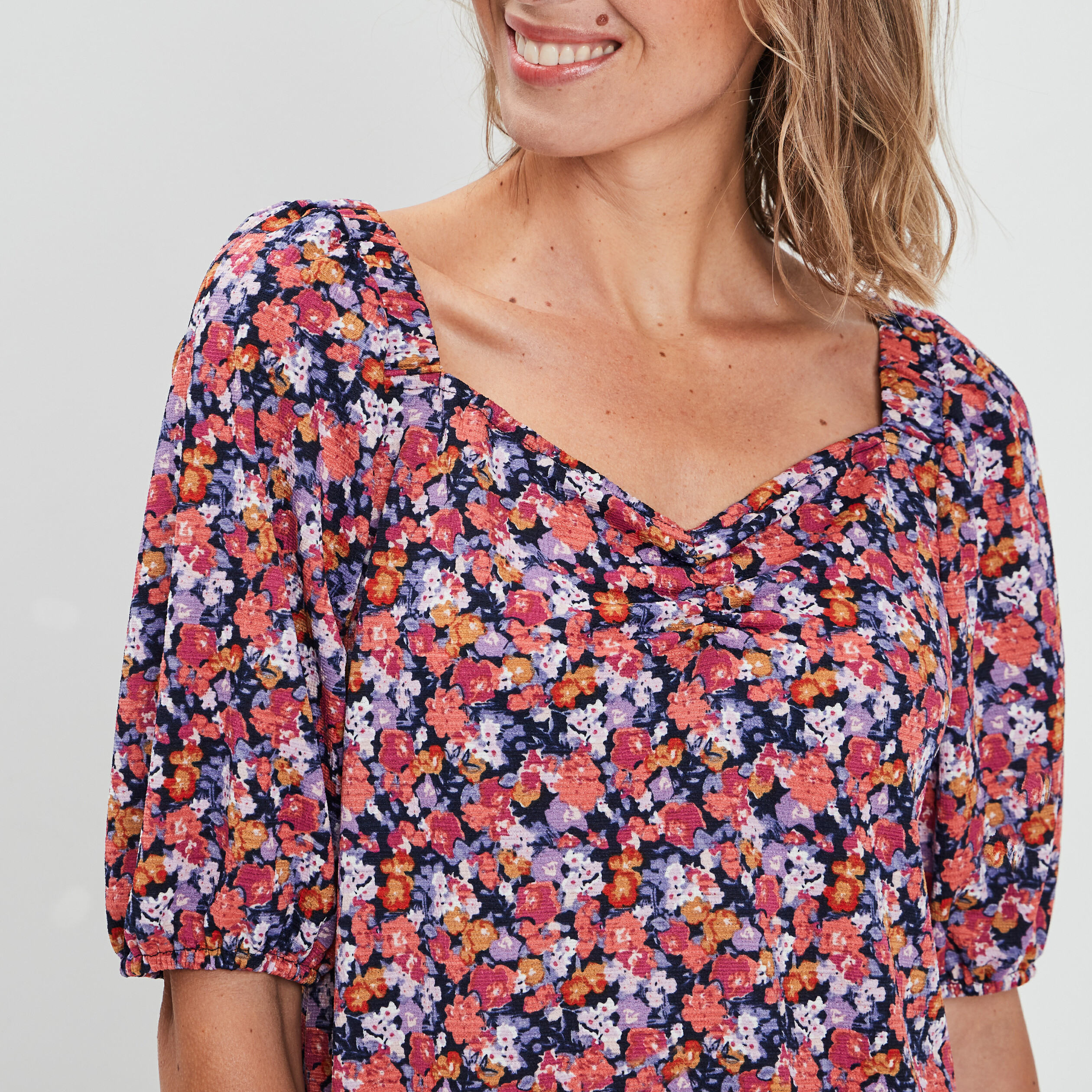 t shirt manches 34 blanc femme T-shirt manches 3/4 blanc femme