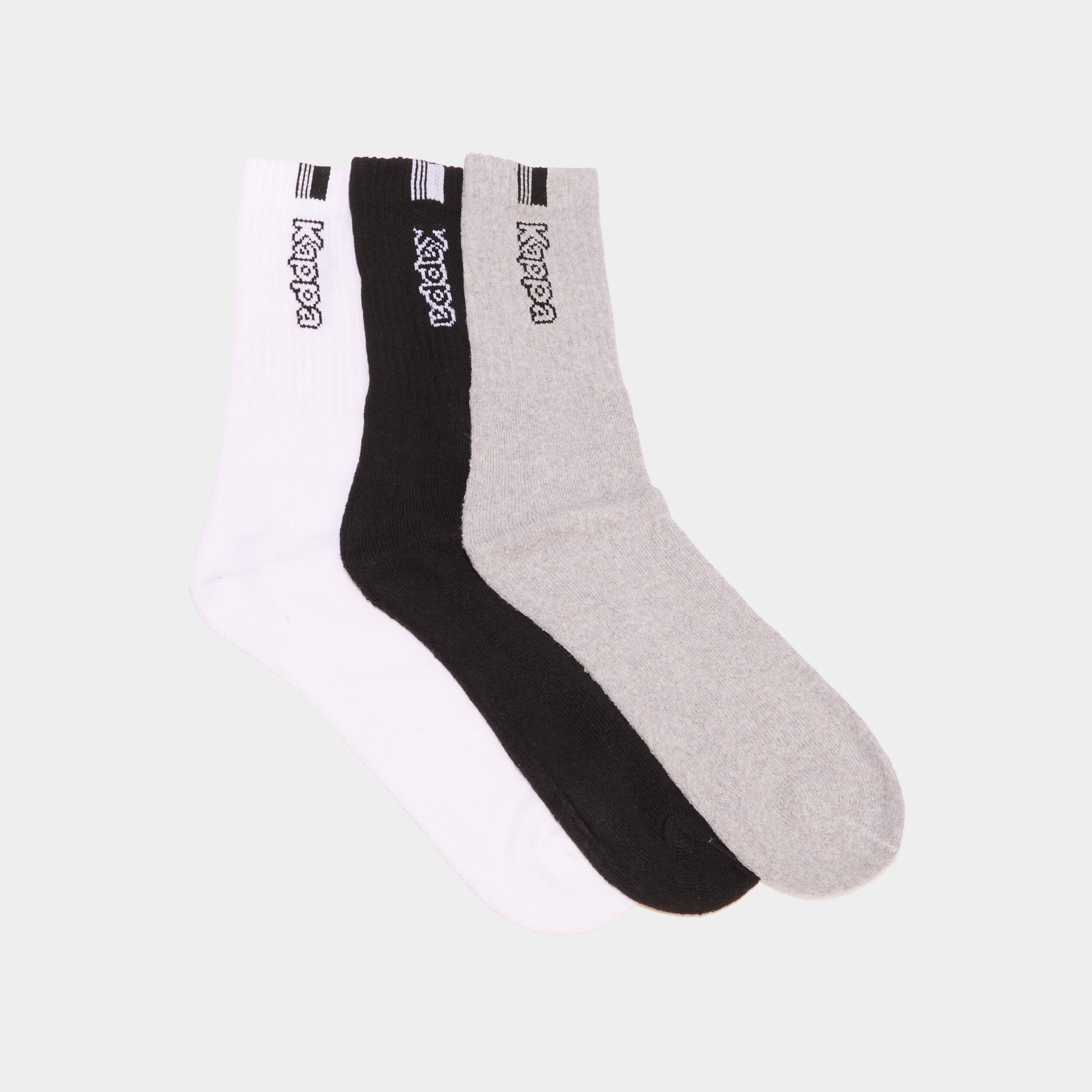 Lot 3 paires chaussettes sport Kappa gris homme