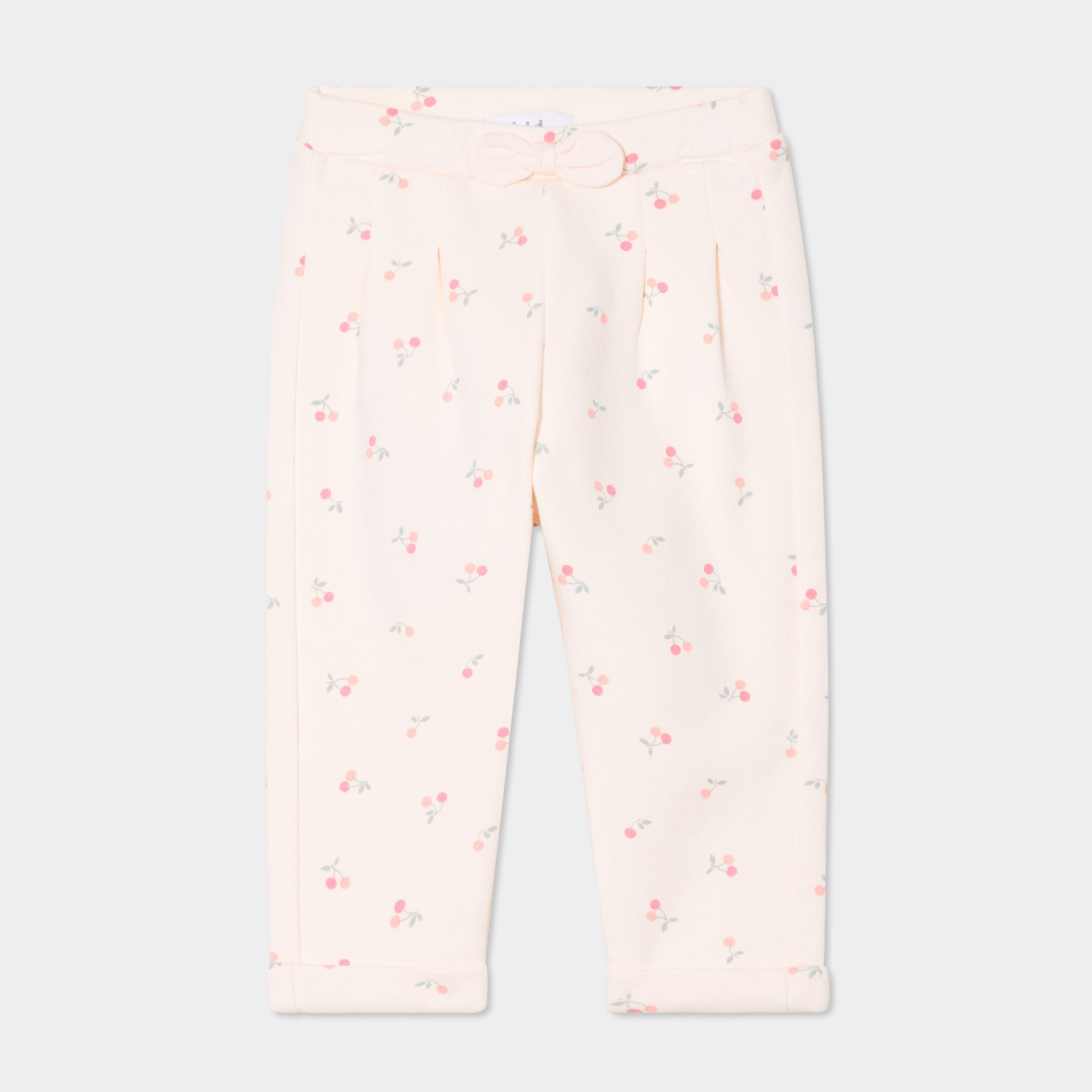 Pantalon de jogging avec noeud creme b&eacute;b&eacute; fille