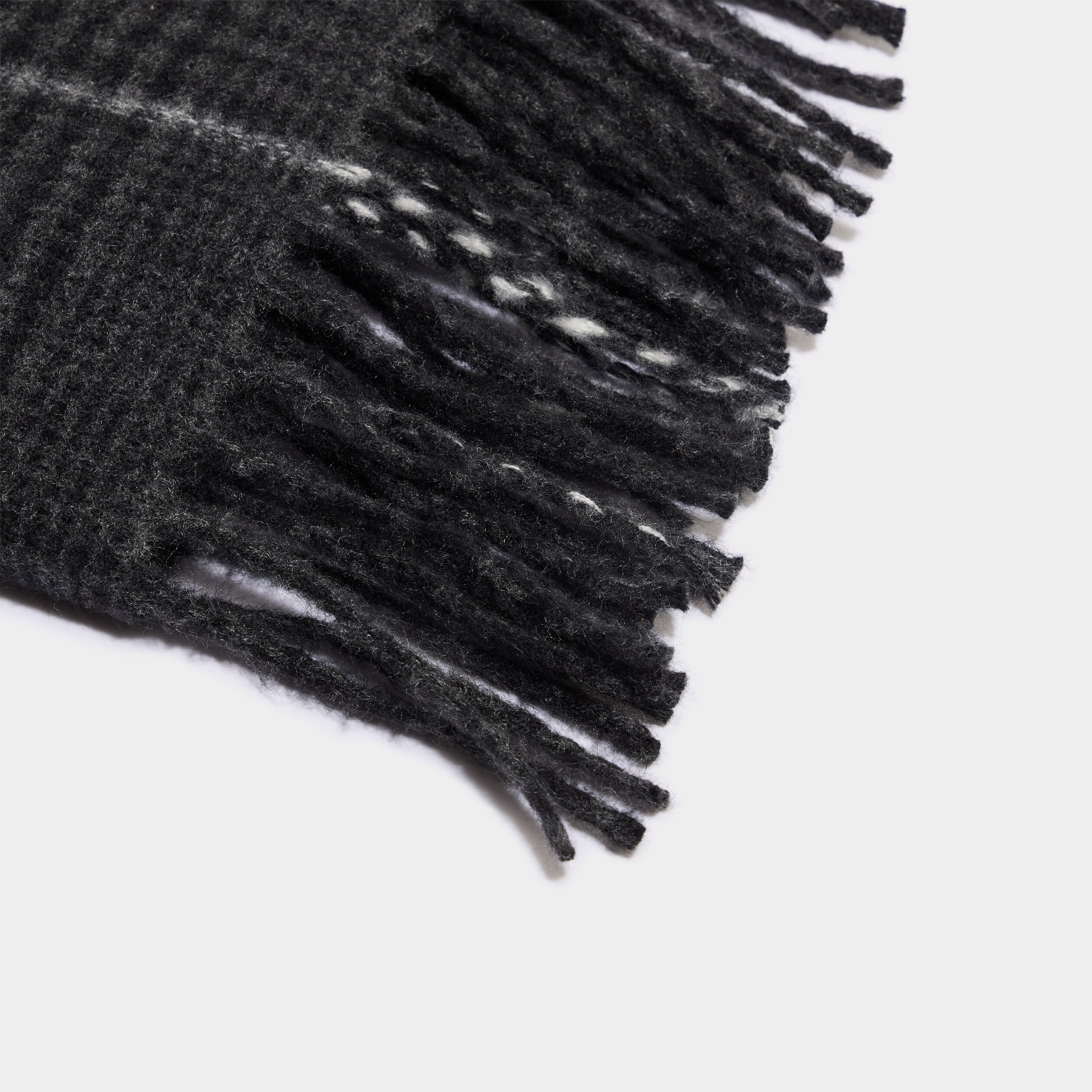 &Eacute;charpe &agrave; franges torsad&eacute;es gris fonc&eacute; homme