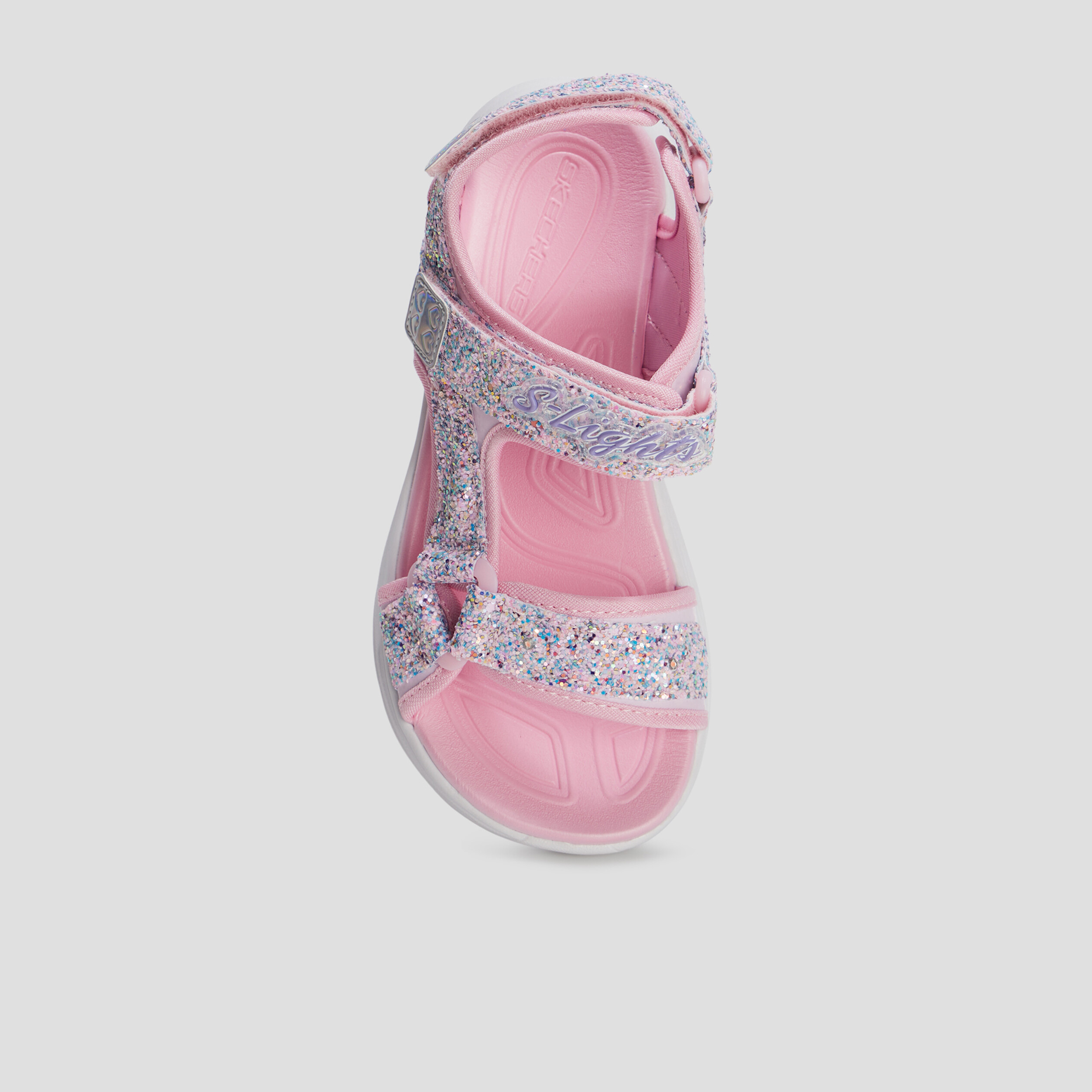 sandales a scratchs lumineuses skechers rose clair fille Sandales à scratchs lumineuses Skechers rose clair fille