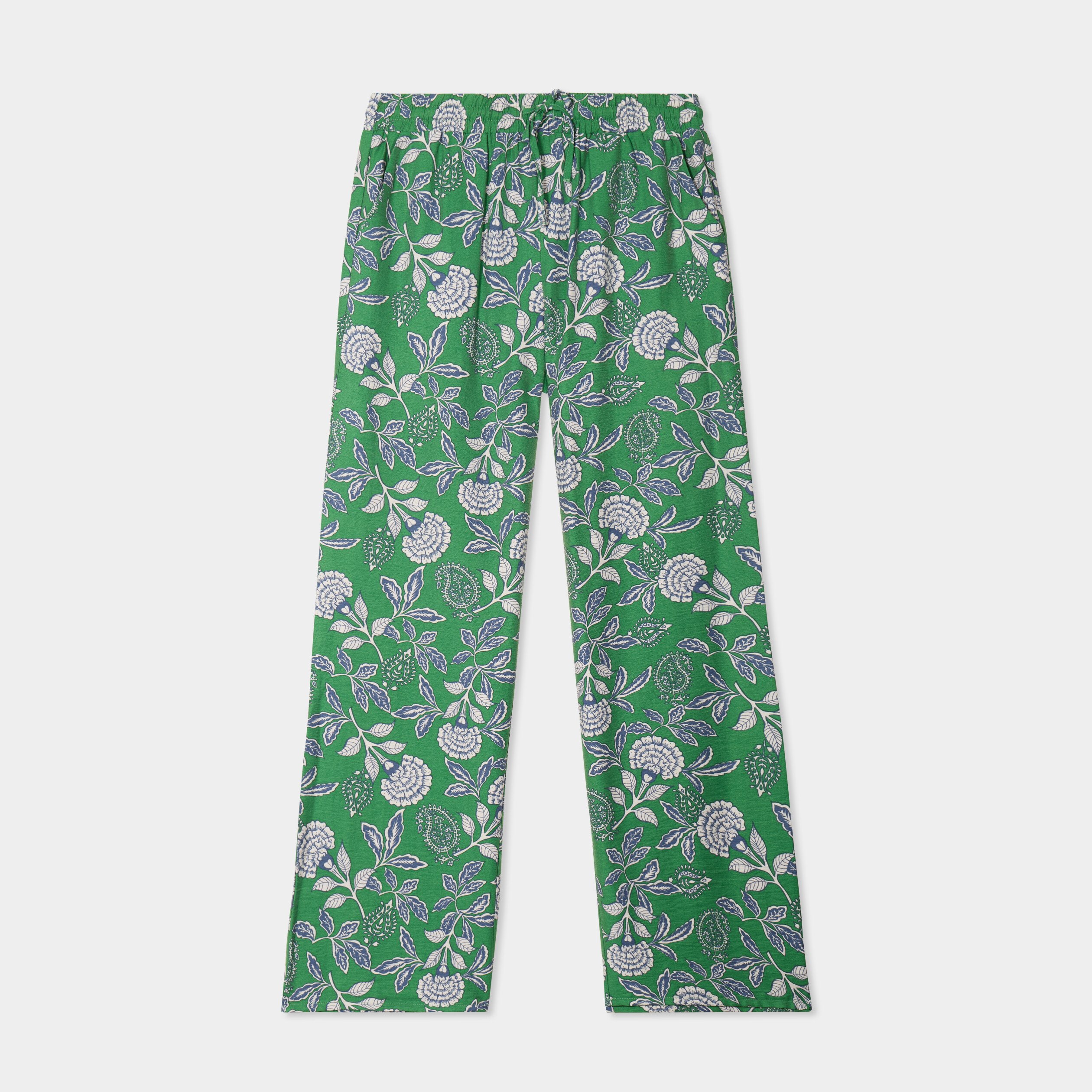 pantalon lage taille elastiquee vert menthe femme Pantalon lage taille élastiquée vert menthe femme