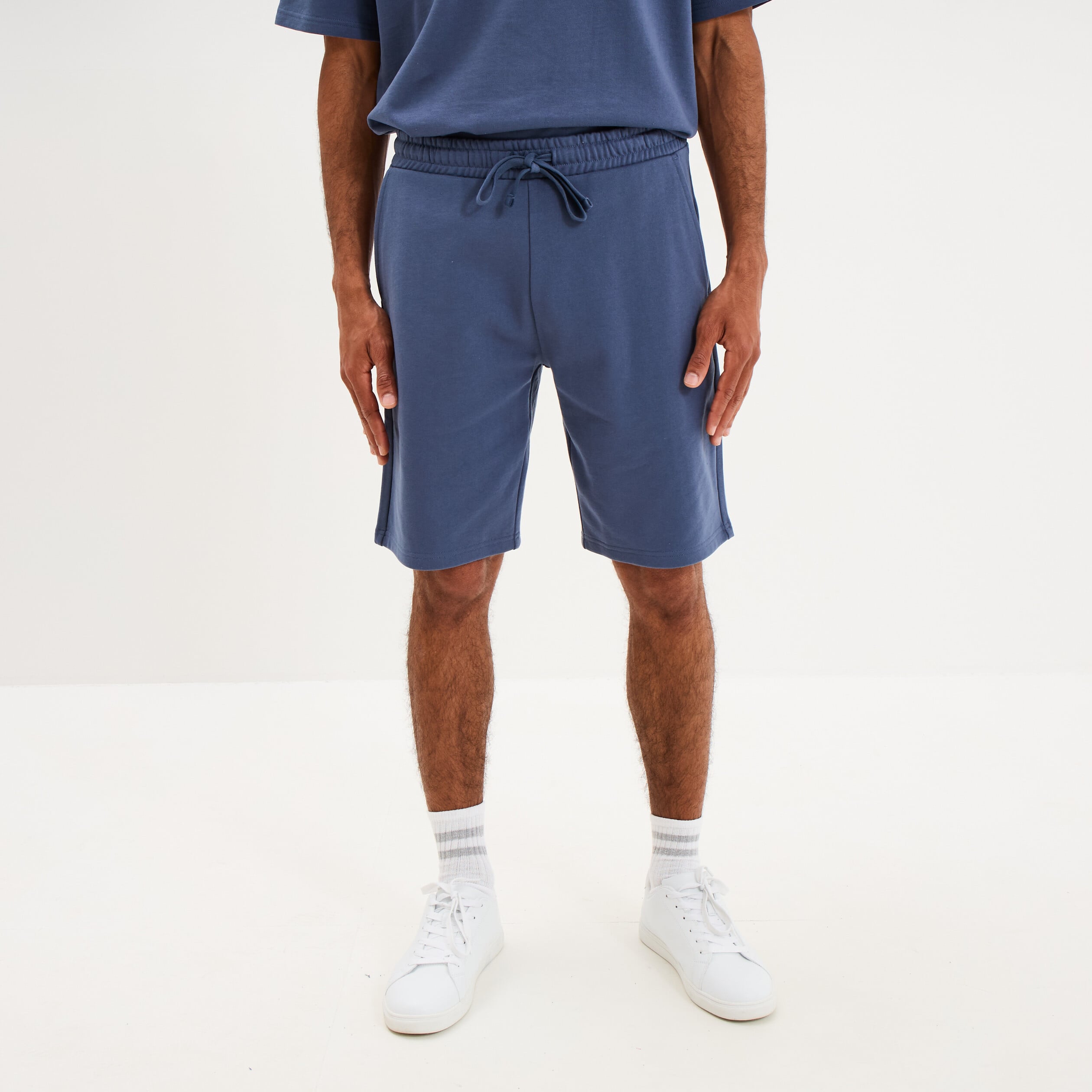 Short de jogging taille &eacute;lastiqu&eacute;e l&eacute;ger bleu homme