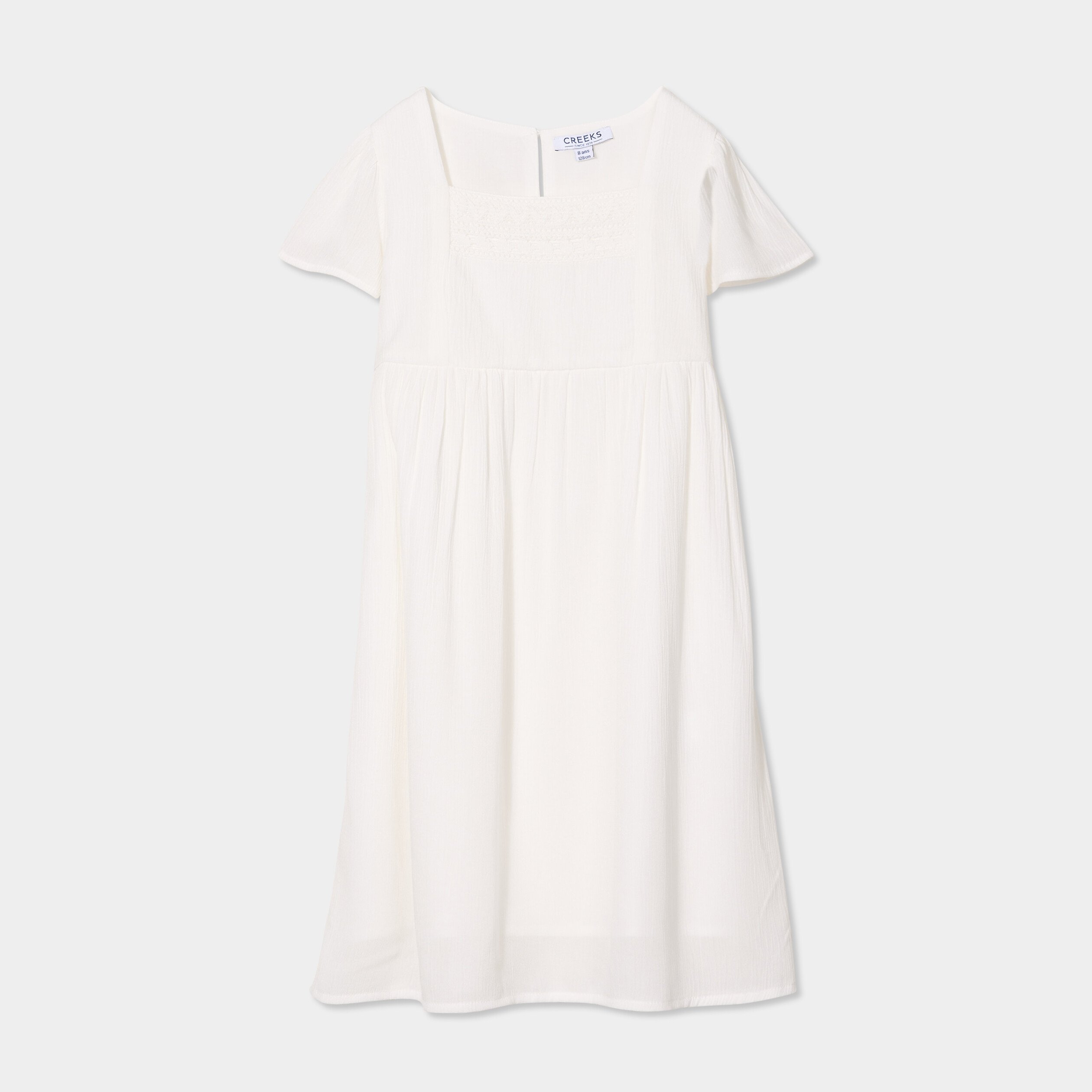 robe manches courtes doublee coton ivoire fille Robe manches courtes doublée coton ivoire fille