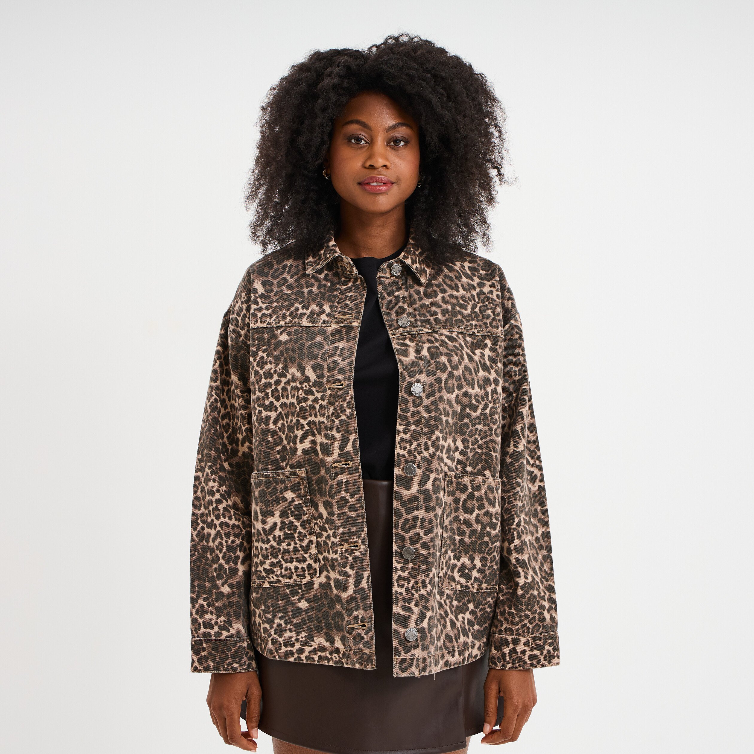 surchemise en jean coton marron femme Surchemise en jean coton marron femme