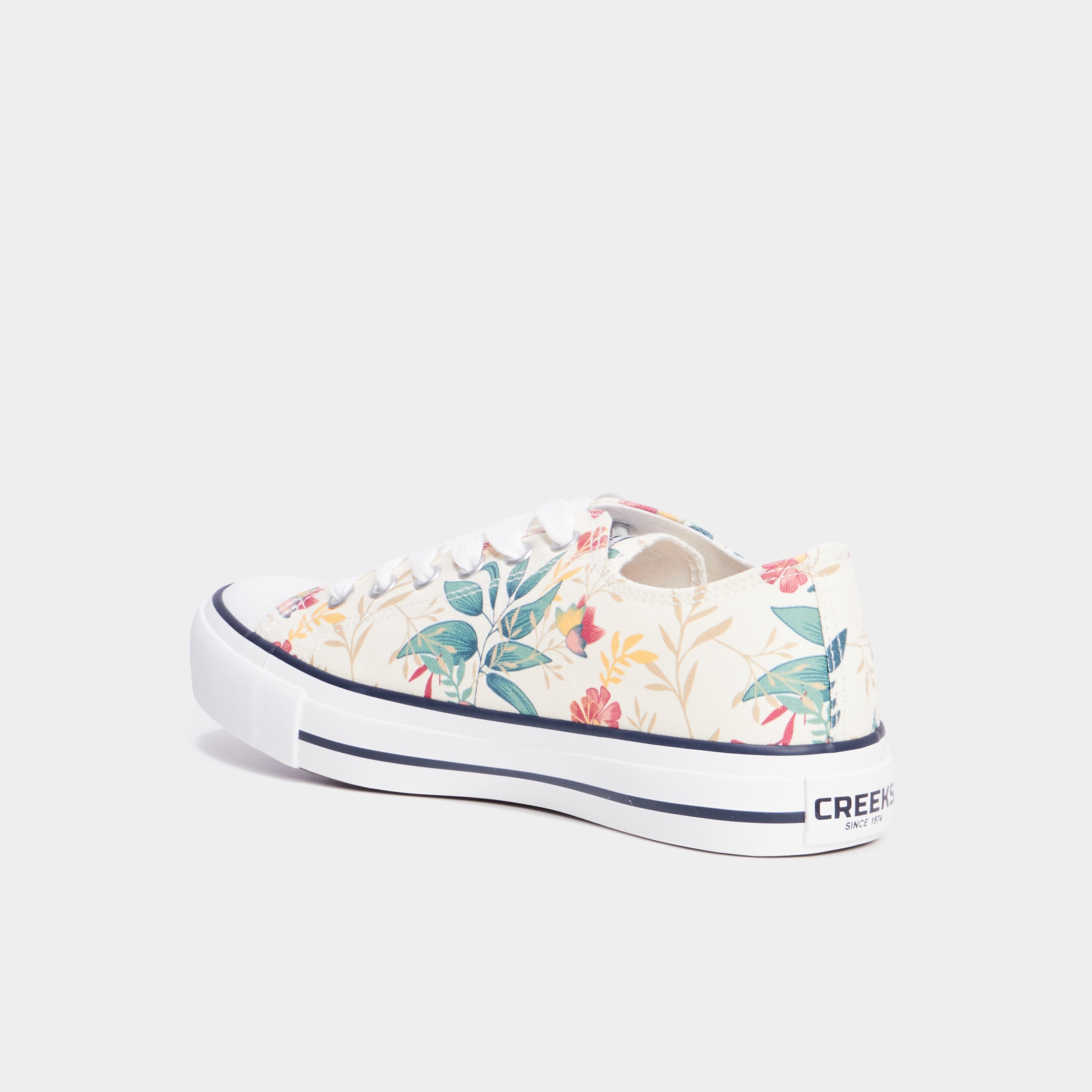 Tennis basses en toile &agrave; lacets multicolore femme