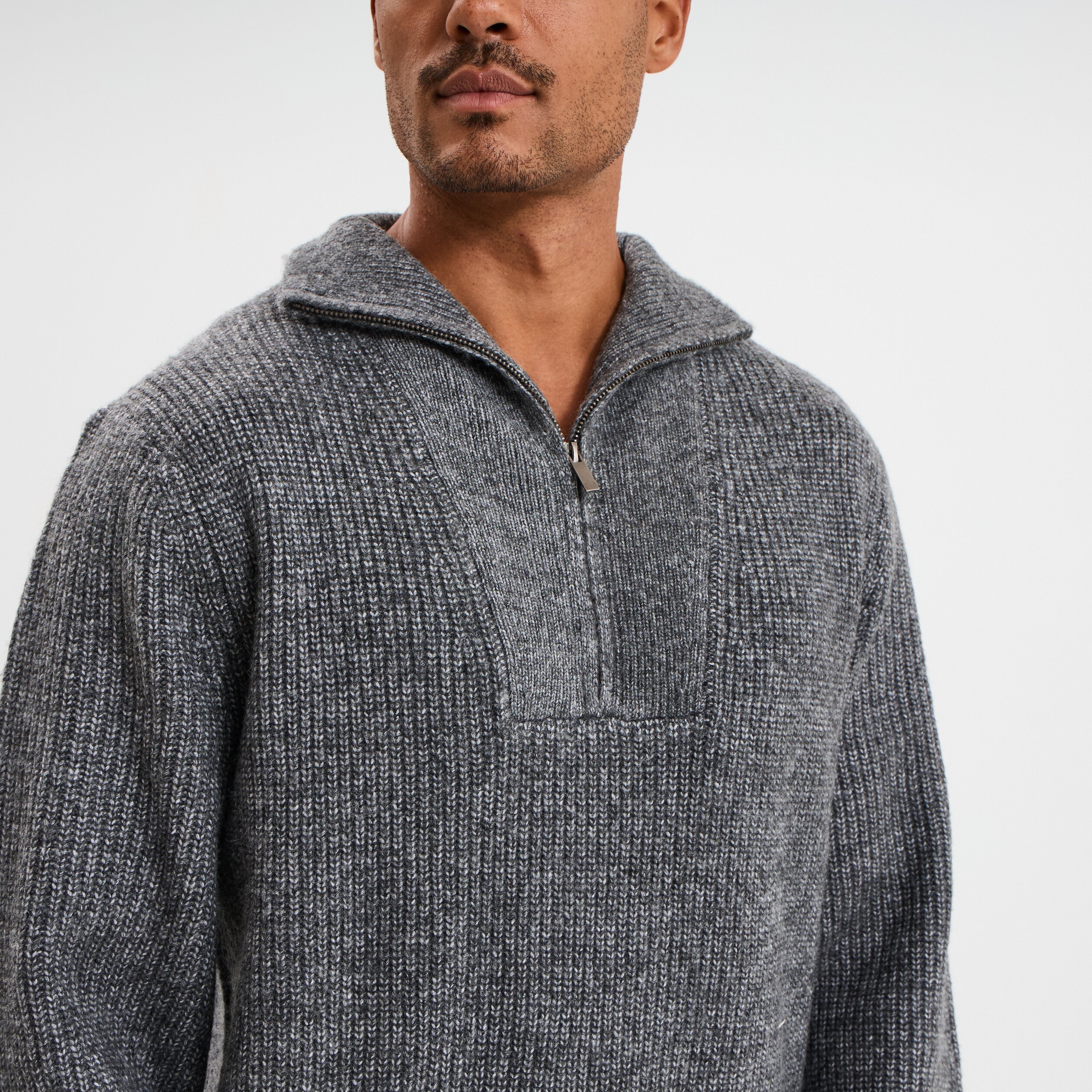 Tricot Pull Camionneur Homme Travail Grande Taille Pull Avec Col