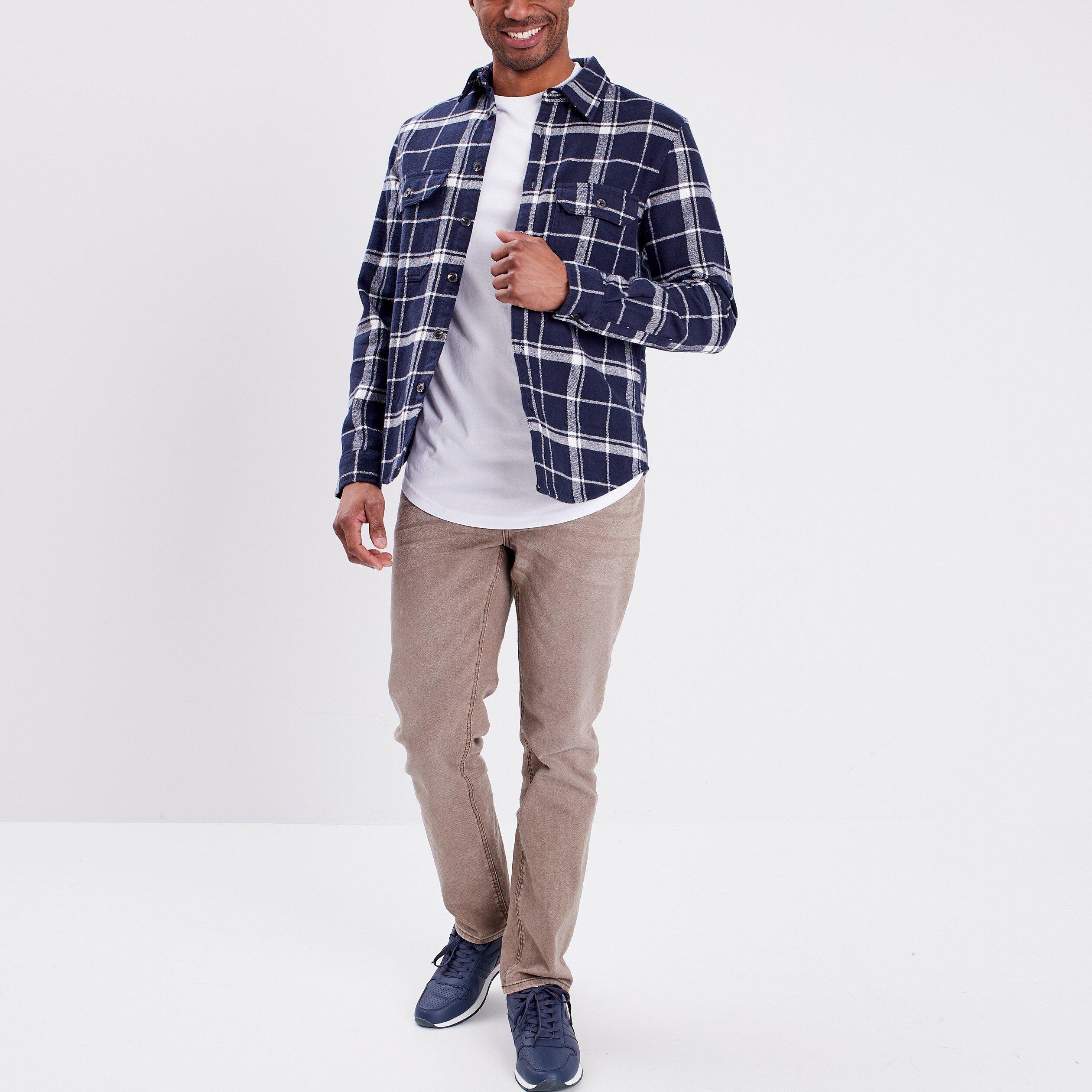 surchemise coton manches longues creeks bleu marine homme Surchemise coton manches longues Creeks bleu marine homme