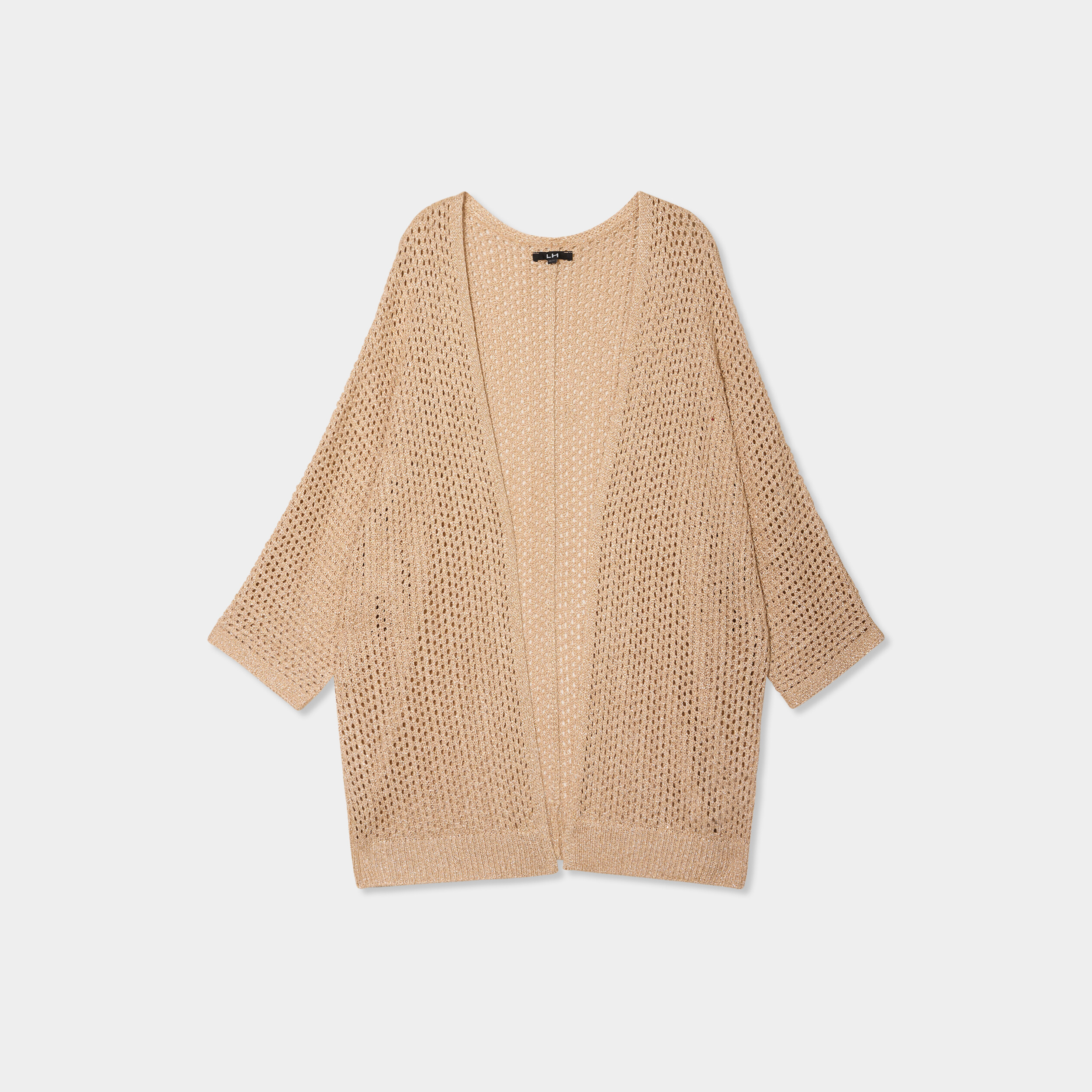 gilet oversize chauve souris mi long jaune or femme Gilet oversize chauve-souris mi-long jaune or femme