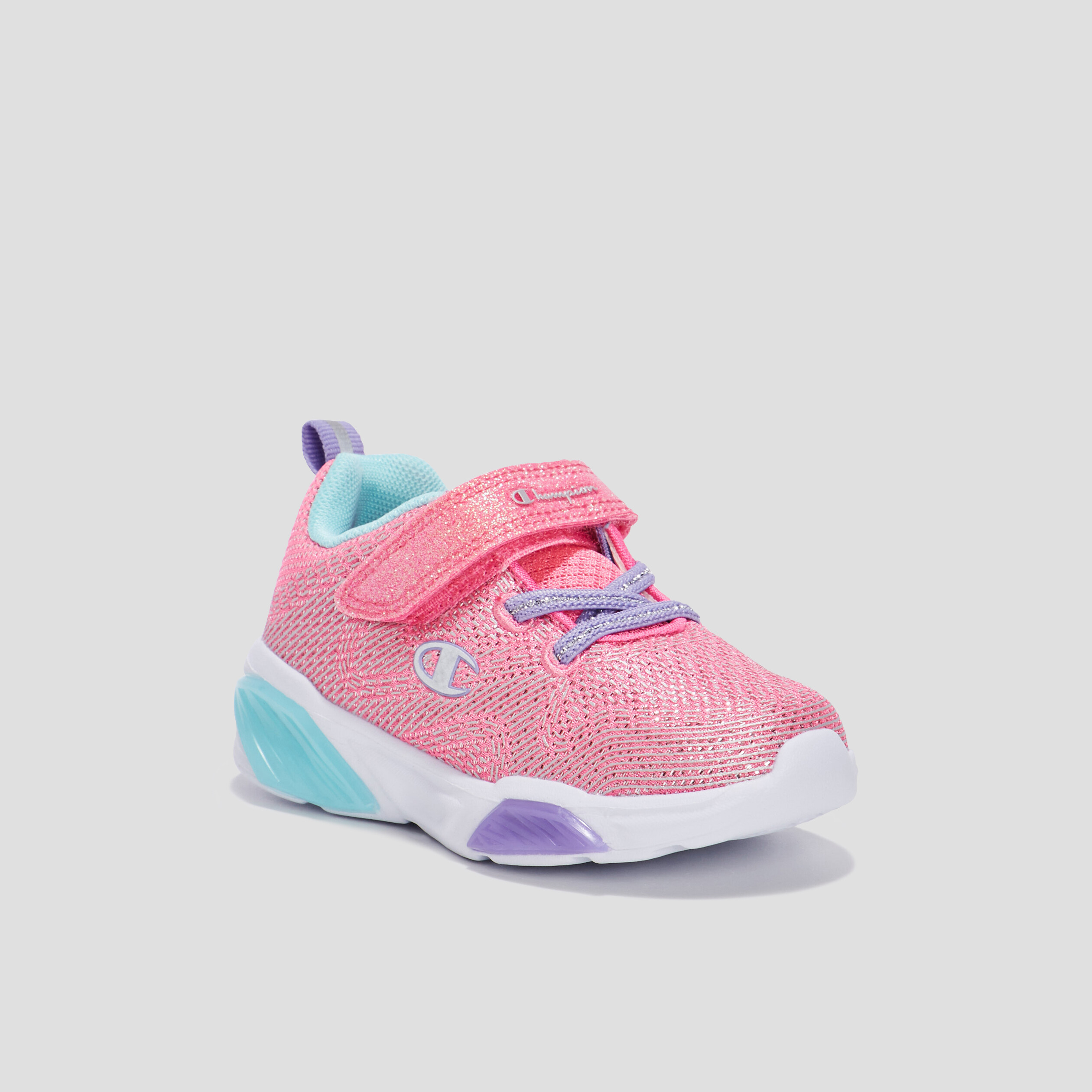Baskets running à scratch Champion rose fille