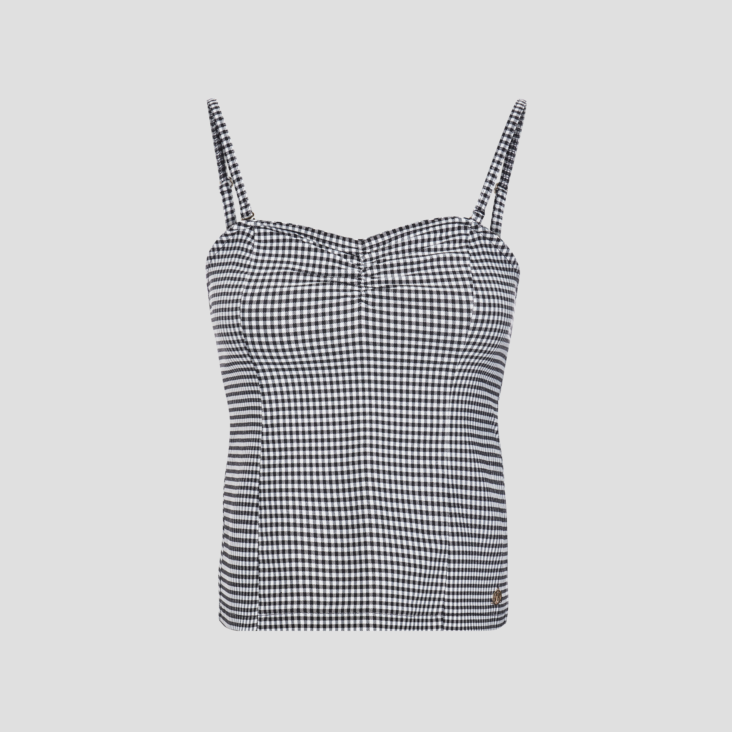 Débardeur col bustier bretelles fines noir femme