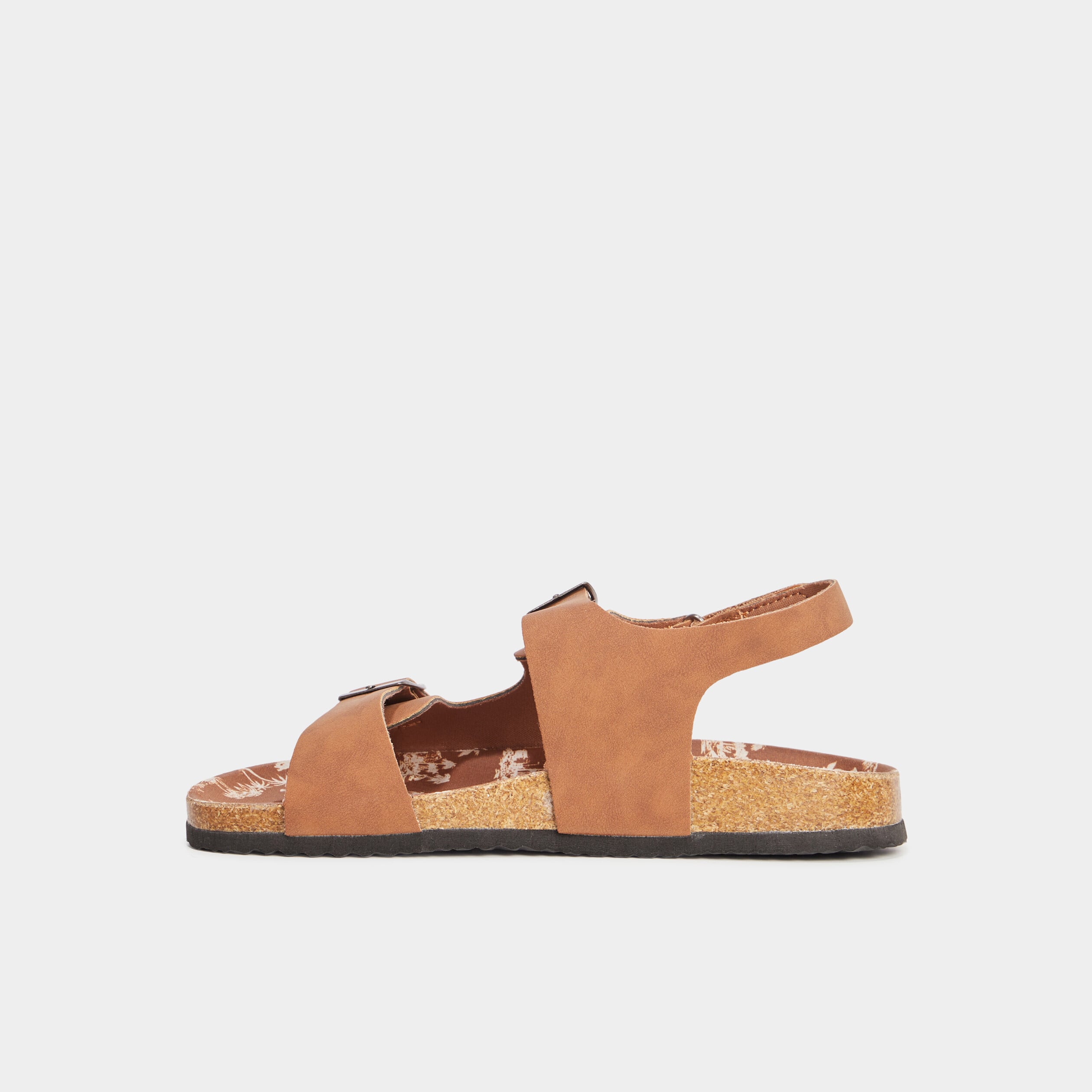 Sandales bride talon &agrave; scratch marron clair gar&ccedil;on