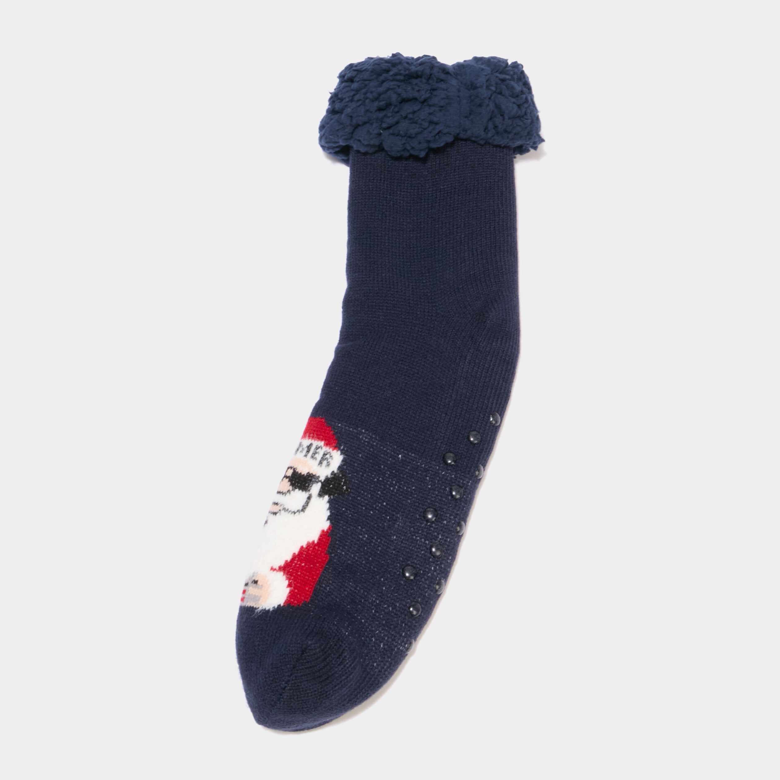 Chaussettes No&euml;l d'int&eacute;rieur doubl&eacute;es bleu gar&ccedil;on