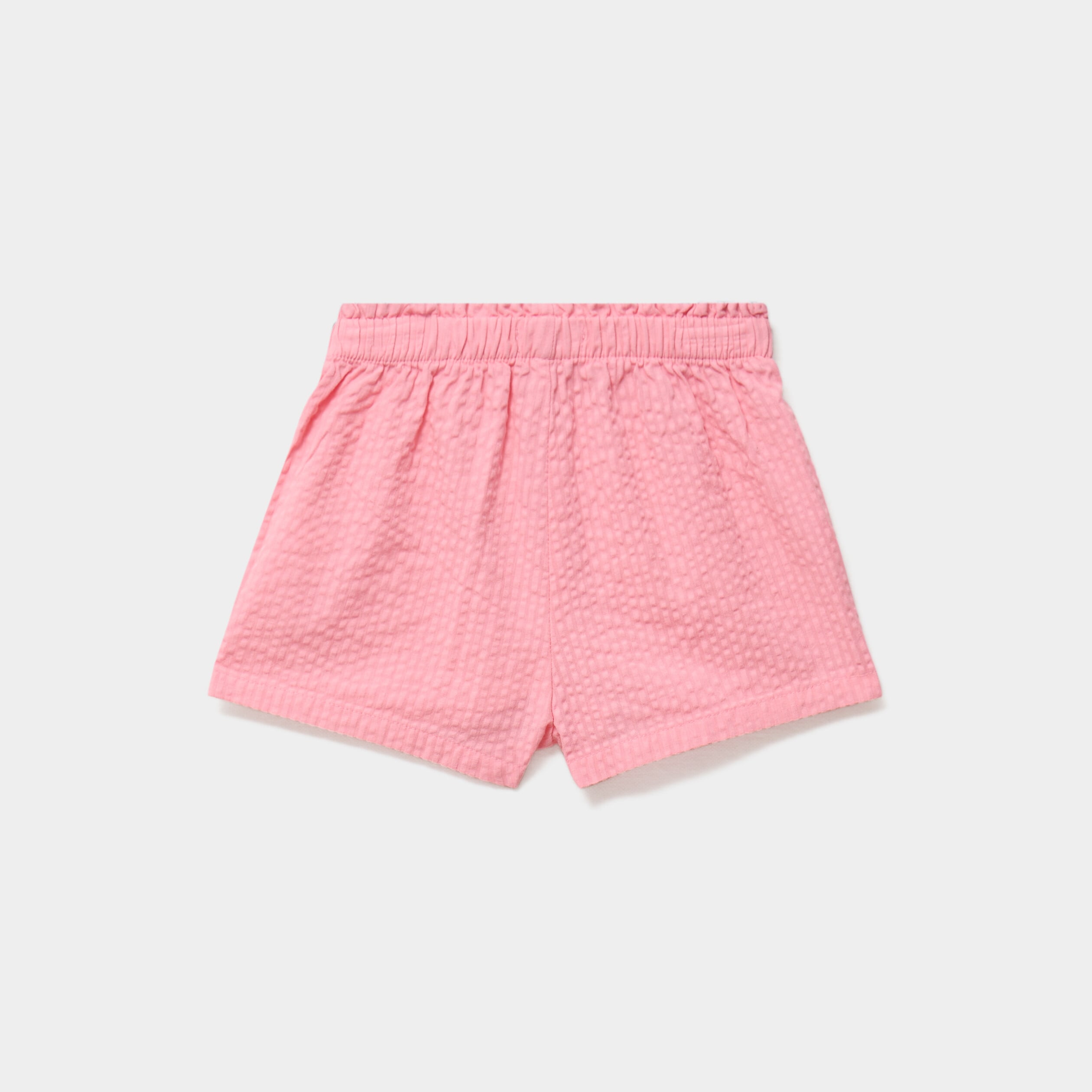 Short taille &eacute;lastiqu&eacute;e coton rose b&eacute;b&eacute; fille