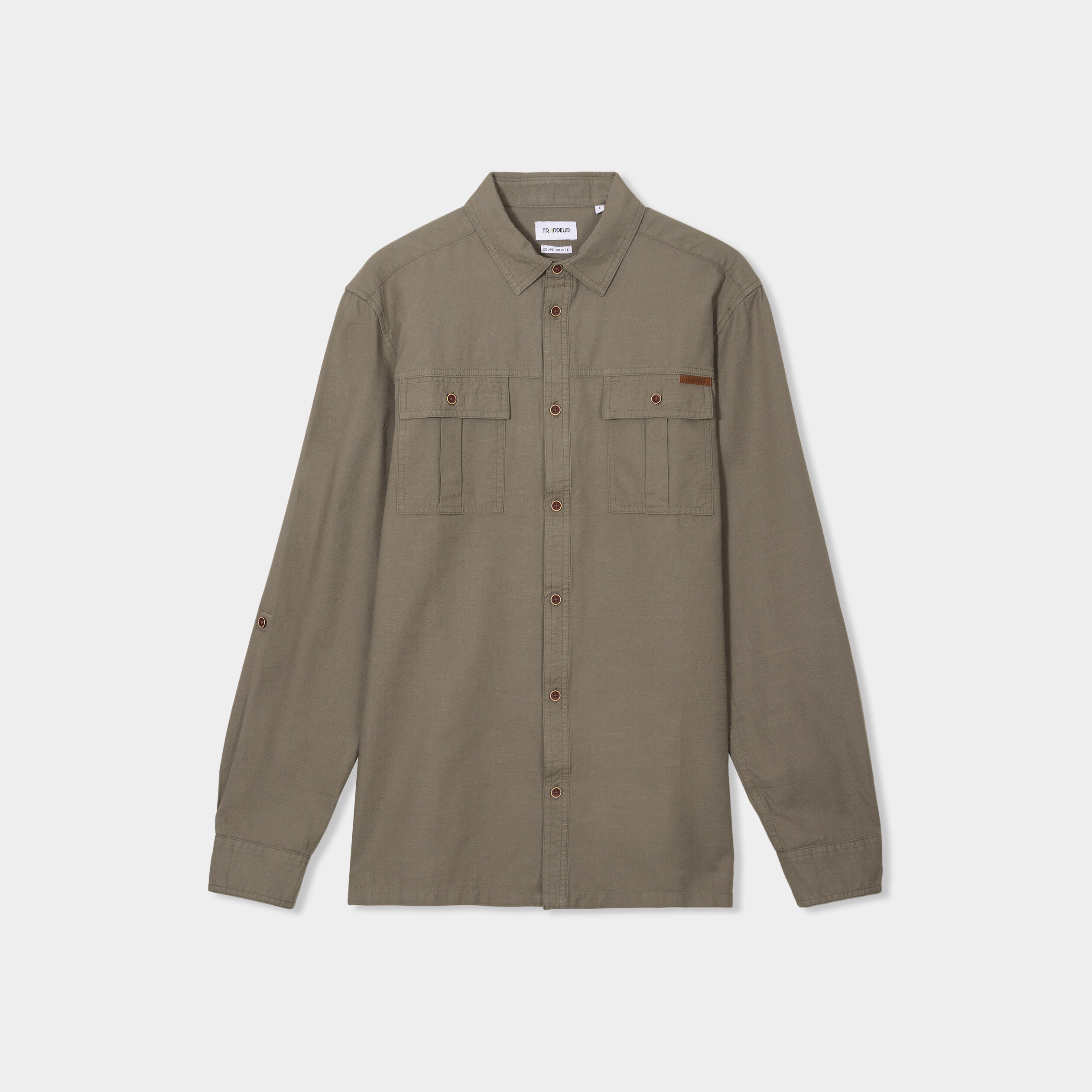 Chemise manches longues Trappeur gris homme