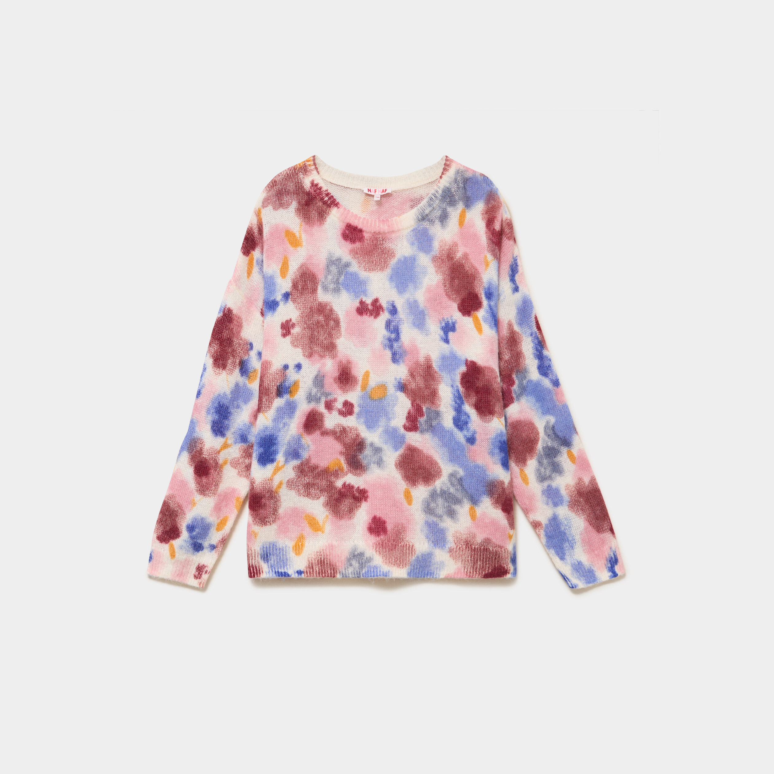 Pull oversize manches longues ecru femme grande taille