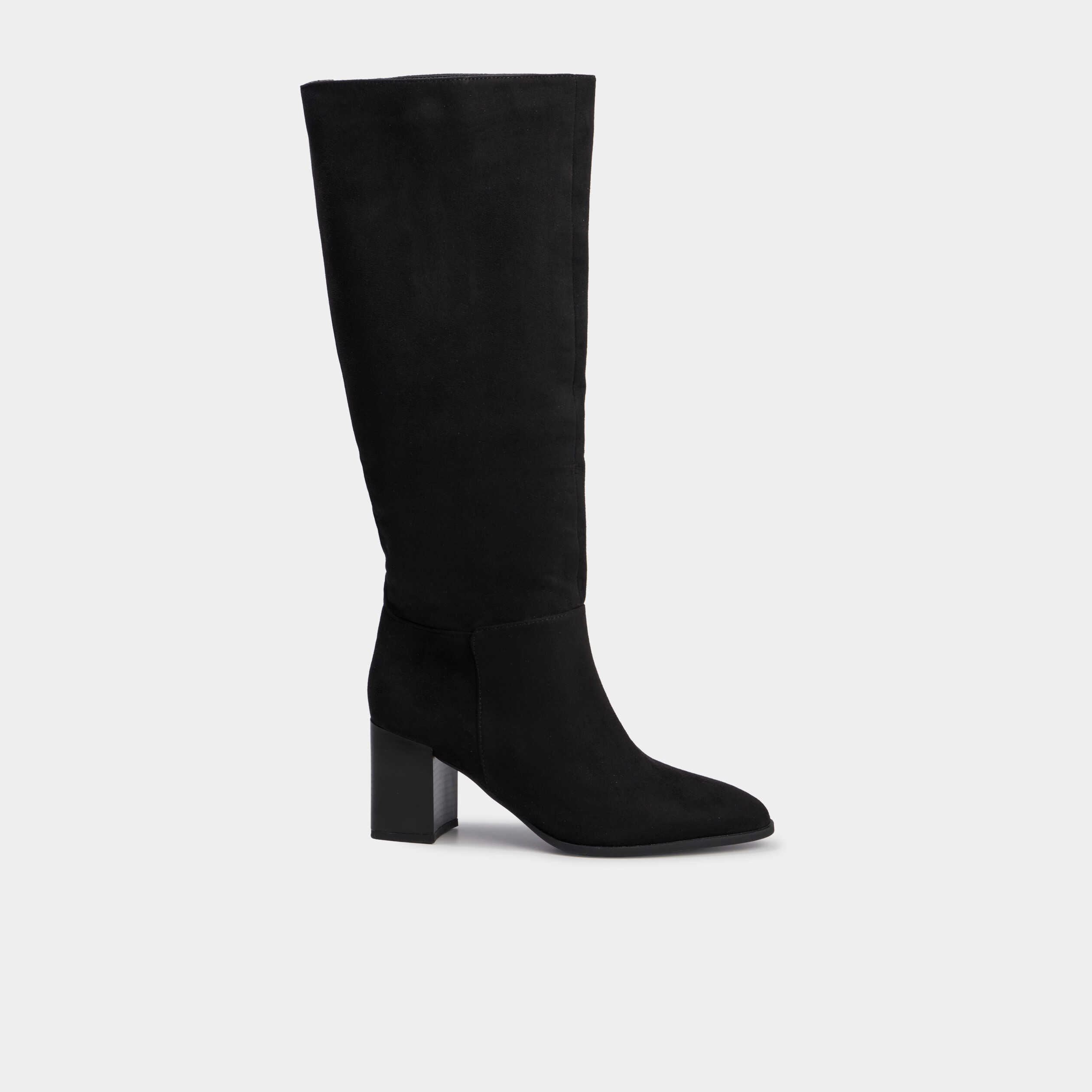 Bottes hautes &agrave; talons su&eacute;dine noir femme