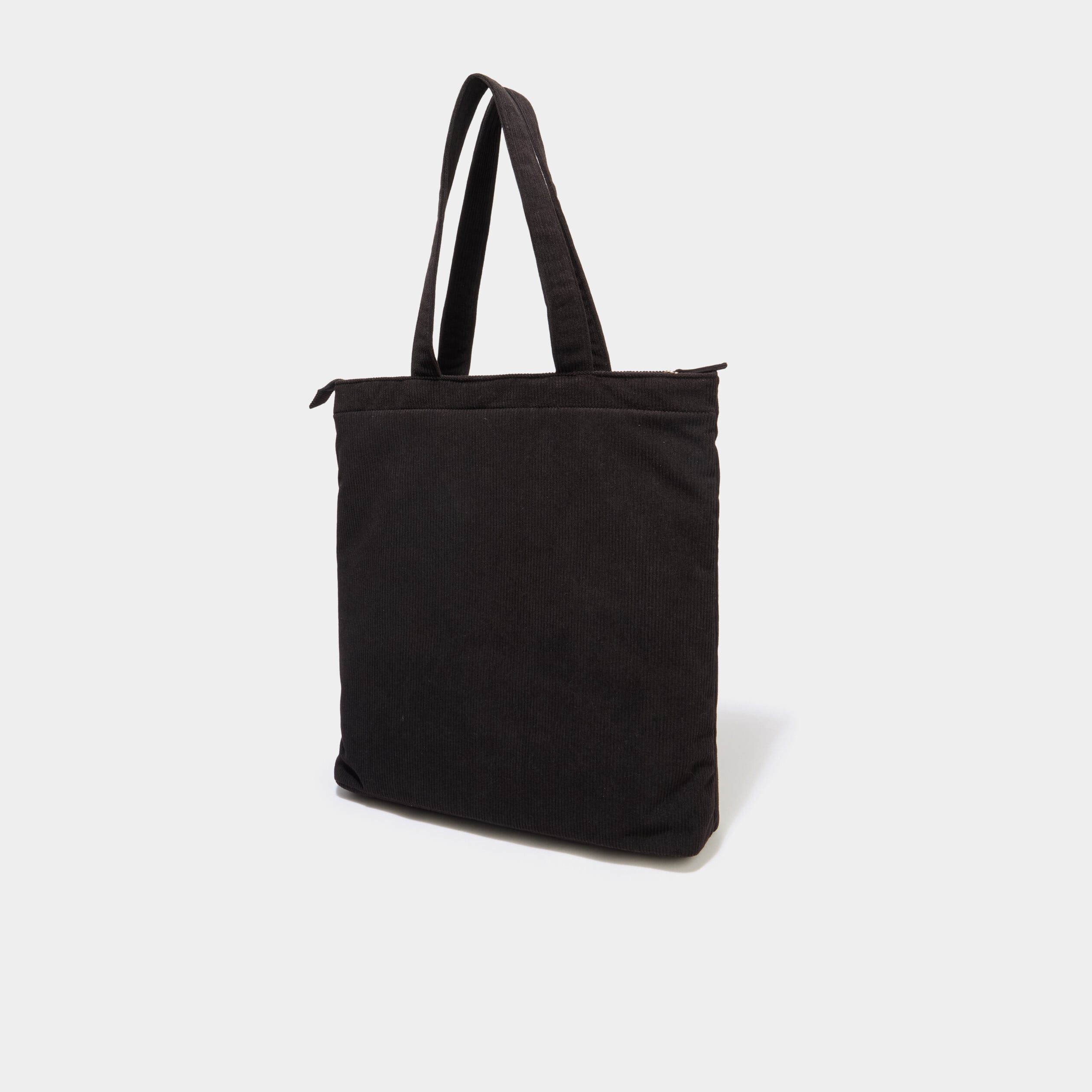 Sac tote bag zipp&eacute; effet velours noir femme