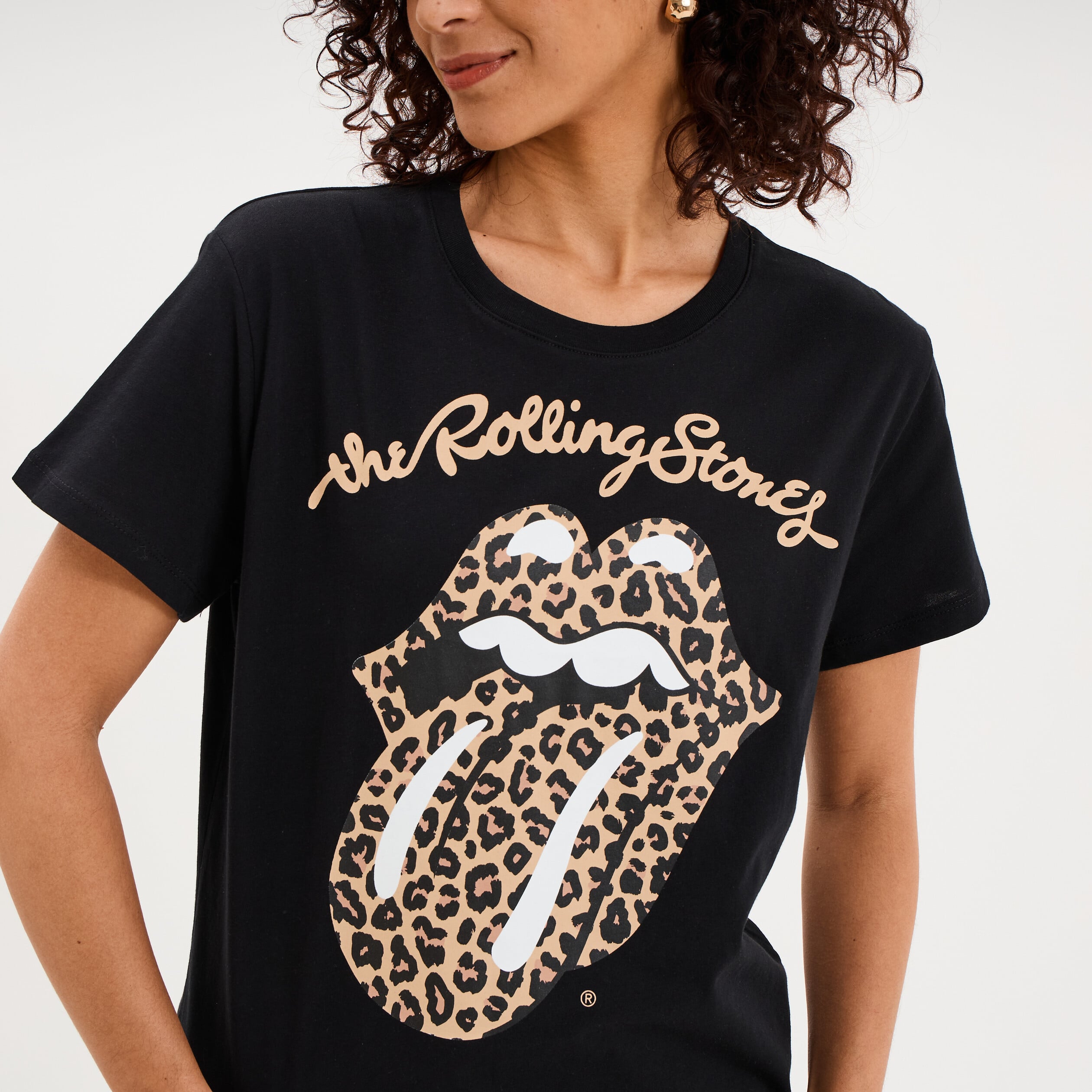 T-shirt manches courtes Rolling Stones noir femme