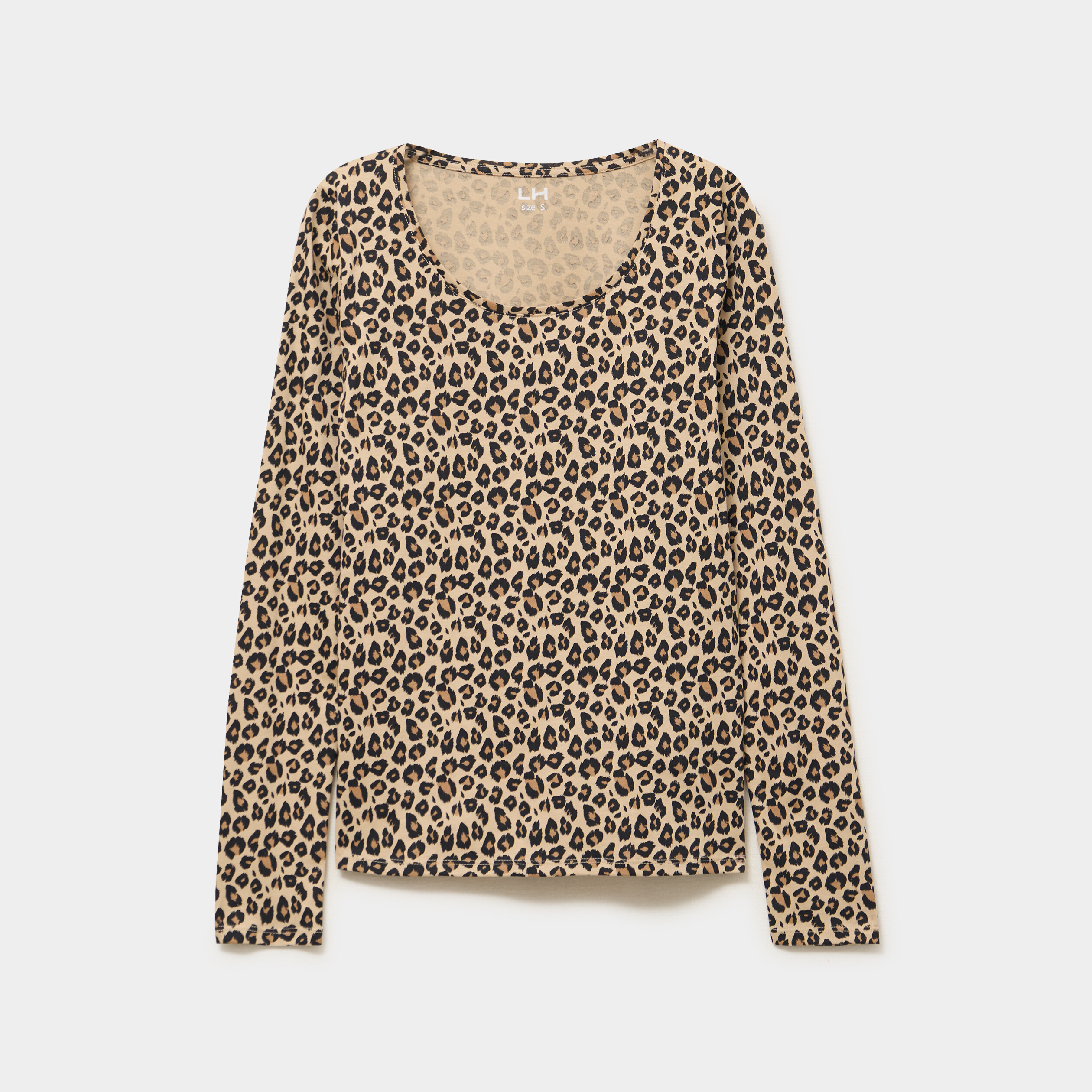 T-shirt col rond manches longues coton sable femme