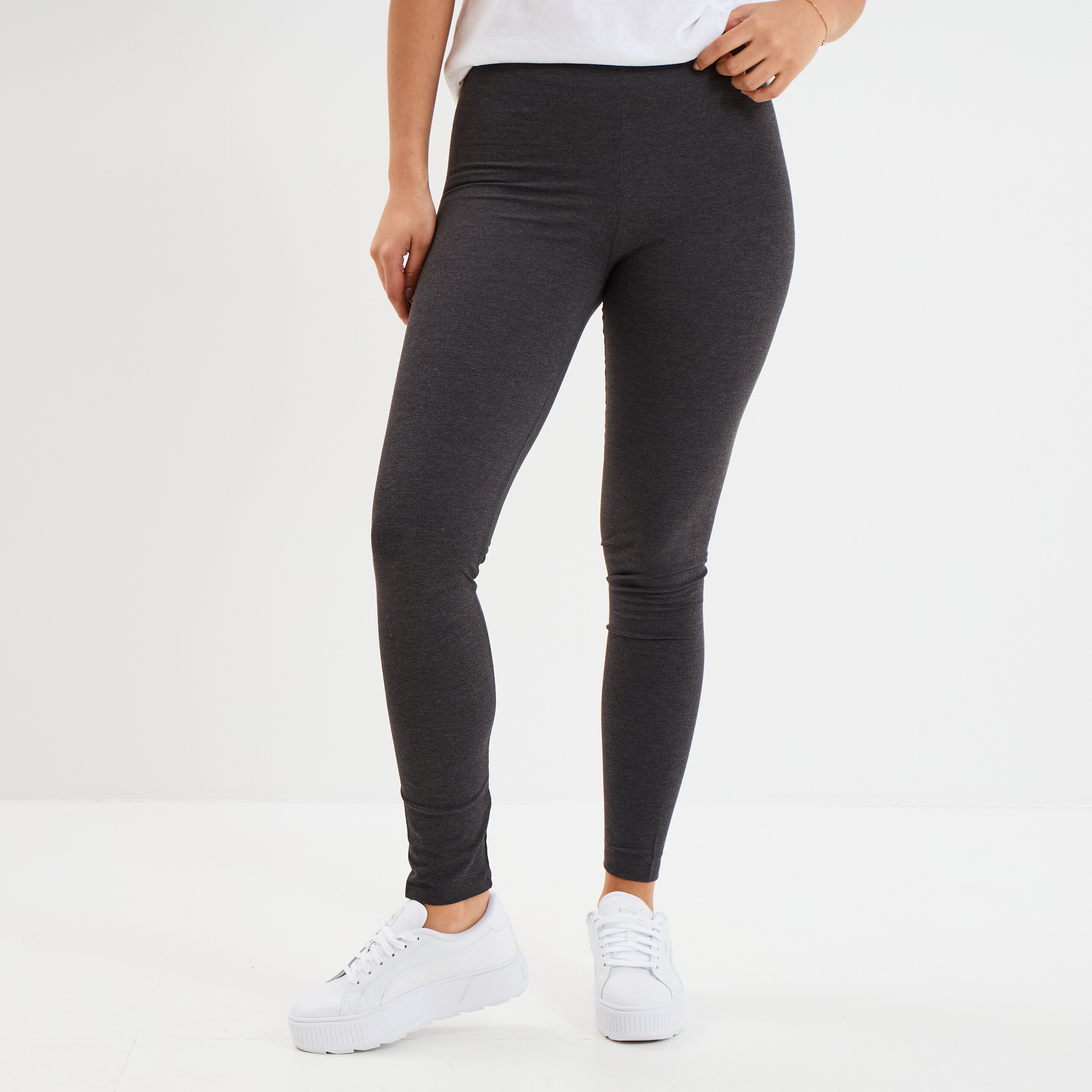 legging taille elastiquee gris fonce femme Legging taille élastiquée gris foncé femme