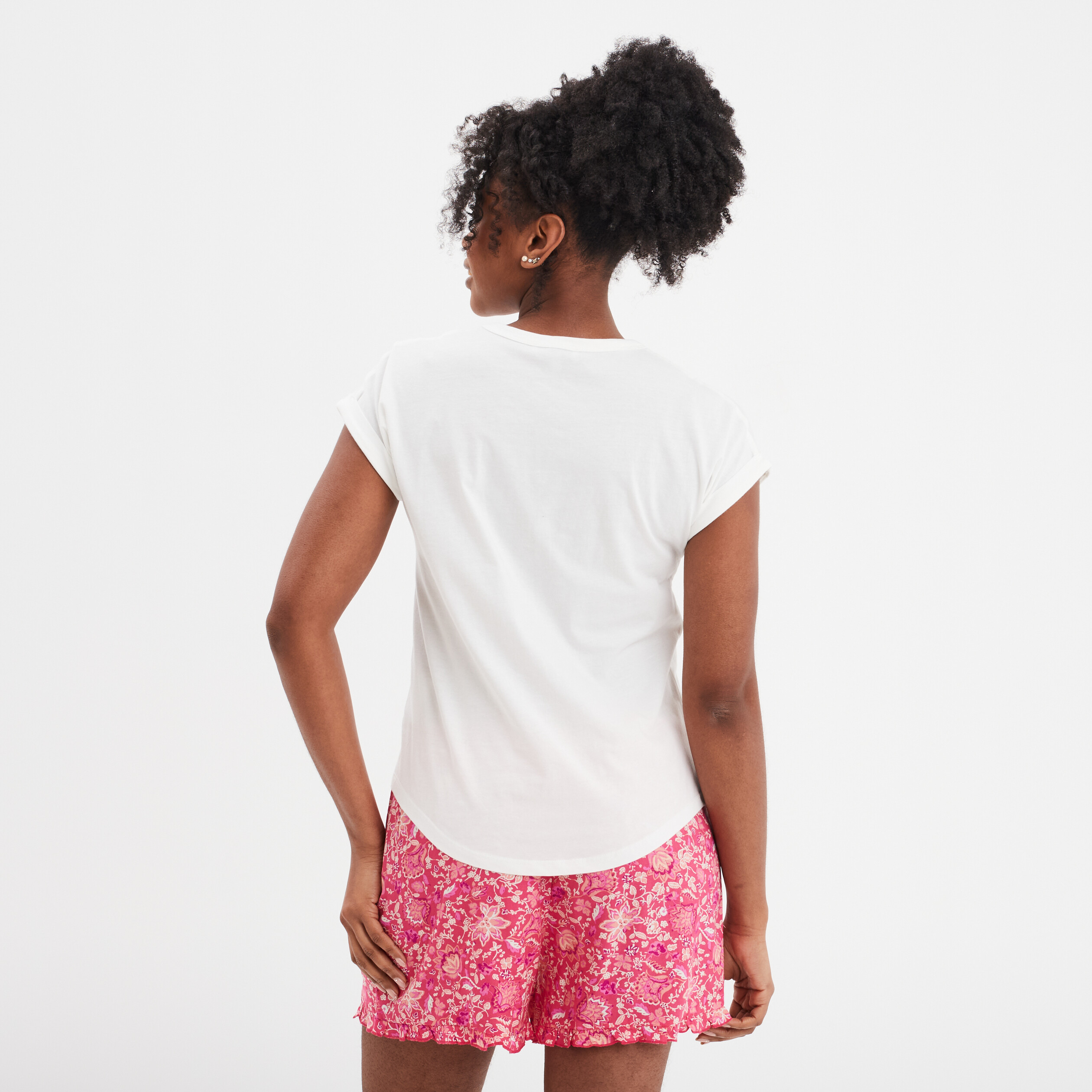 ensemble pyjama short et t shirt rose fushia femme Ensemble pyjama short et t-shirt rose fushia femme