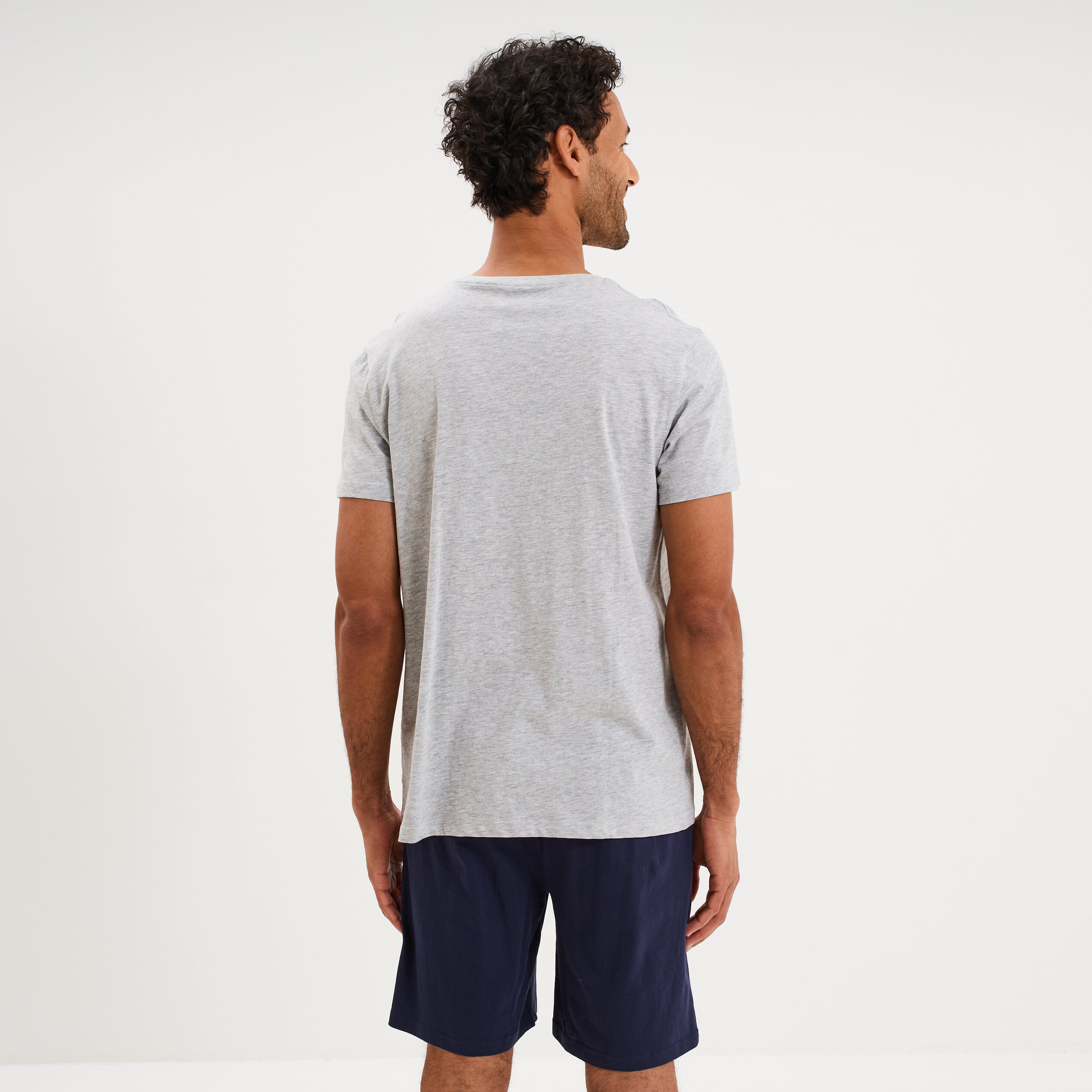 Ensemble pyjama short et t-shirt gris clair homme
