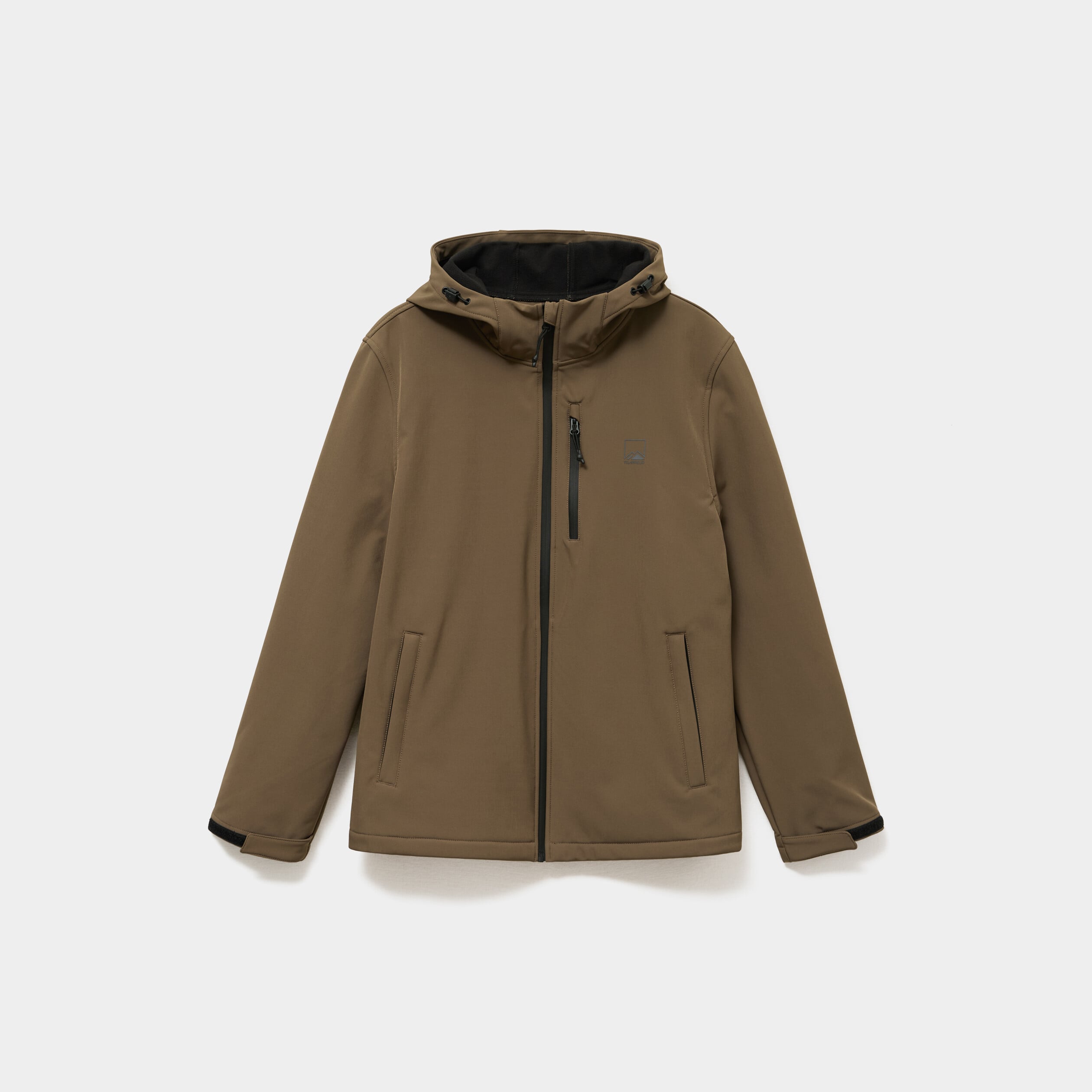 Blouson d&eacute;perlant fourr&eacute; &agrave; capuche vert kaki homme