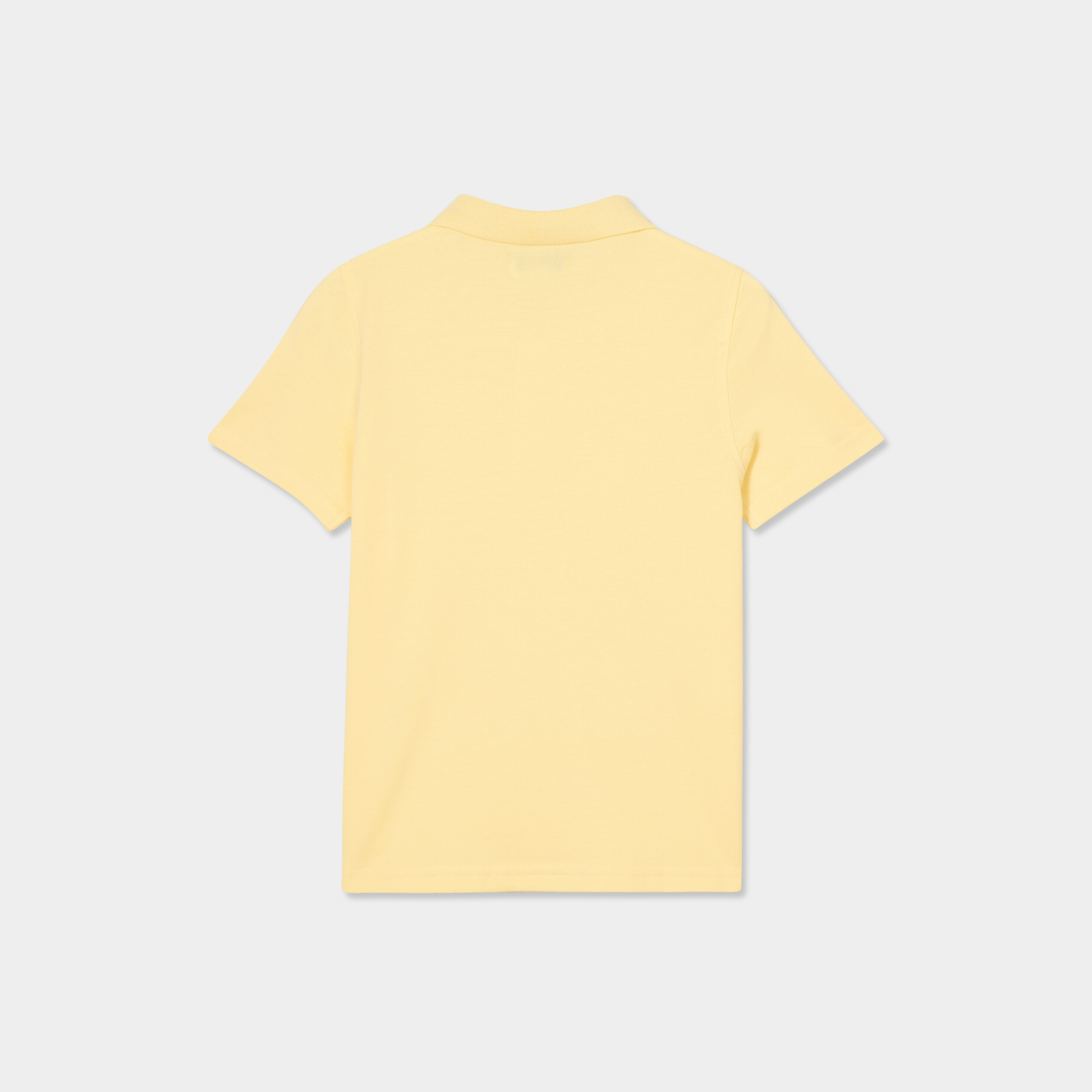 Polo manches courtes &agrave; d&eacute;tail brod&eacute; jaune clair gar&ccedil;on