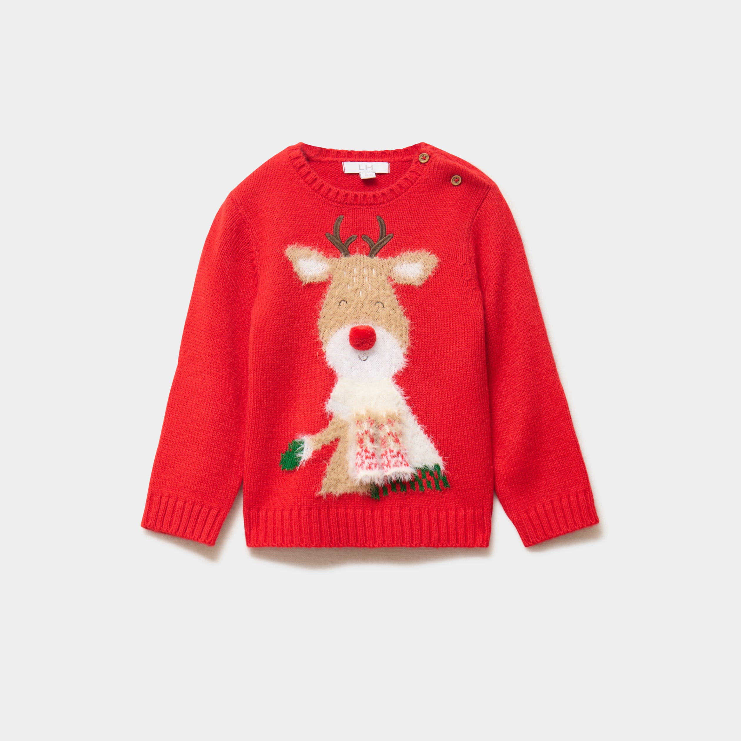 Pull de No&euml;l manches longues rouge b&eacute;b&eacute; gar&ccedil;on