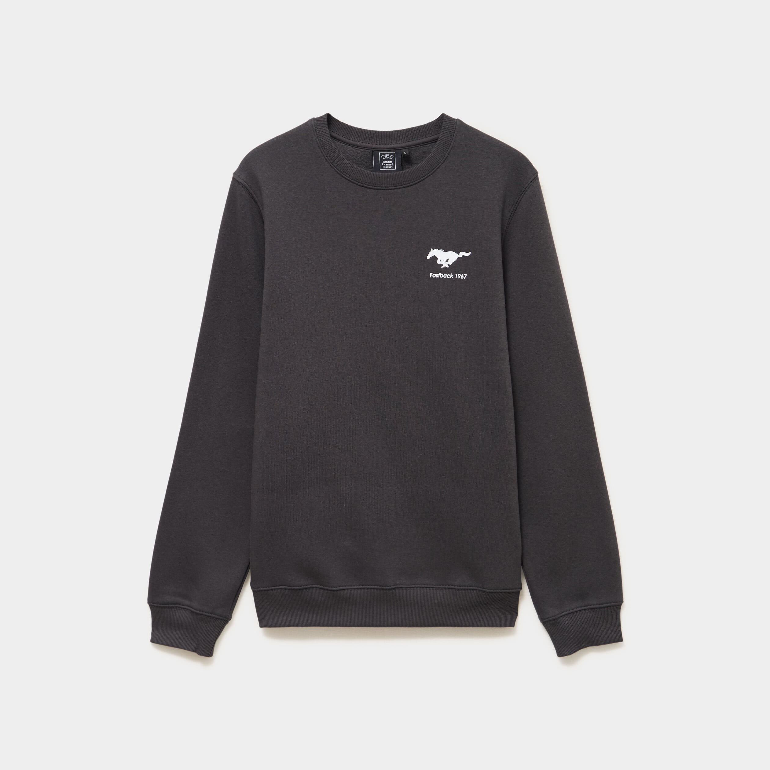 Sweat molleton manches longues Mustang gris fonc&eacute; homme