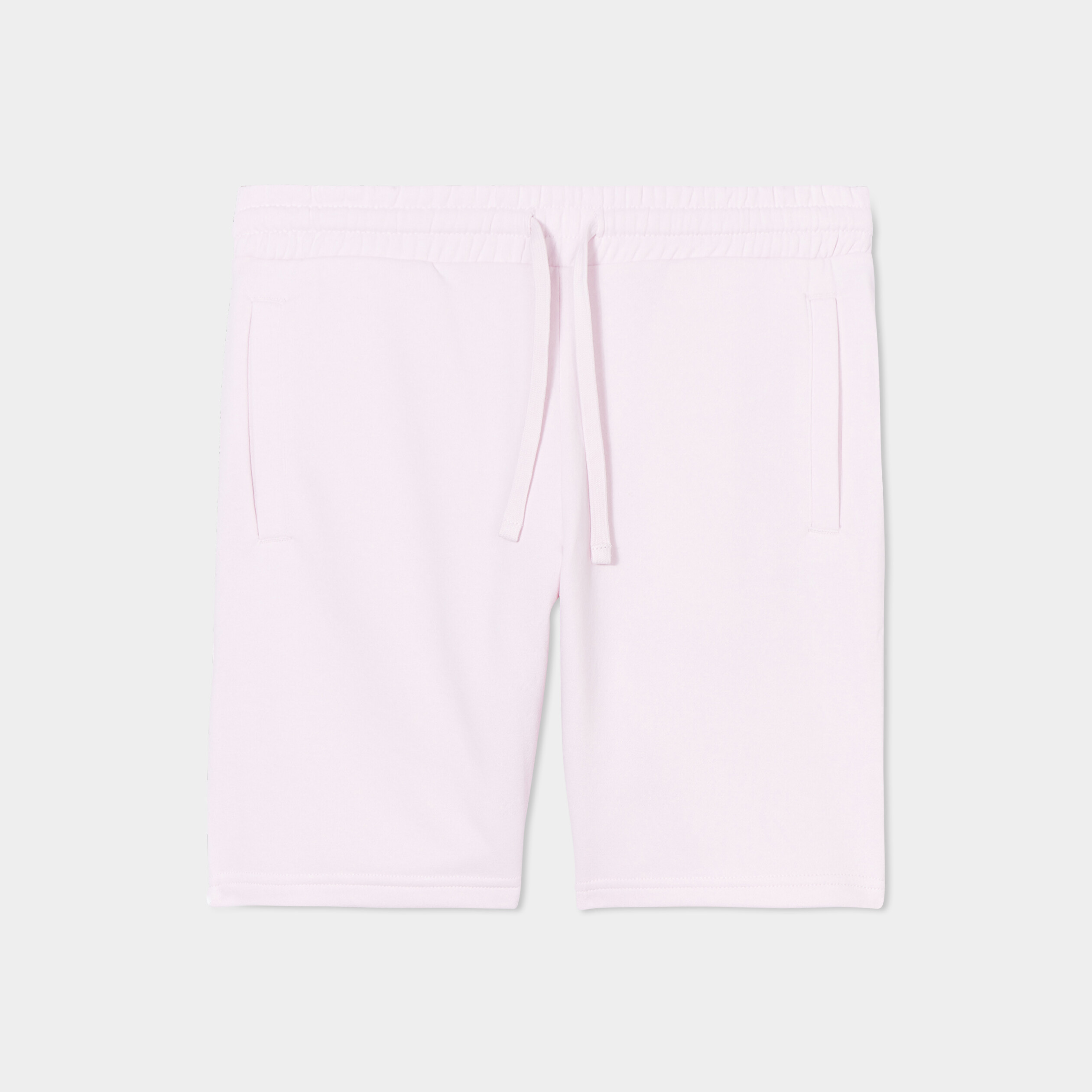 Short jogging molleton droit rose clair homme