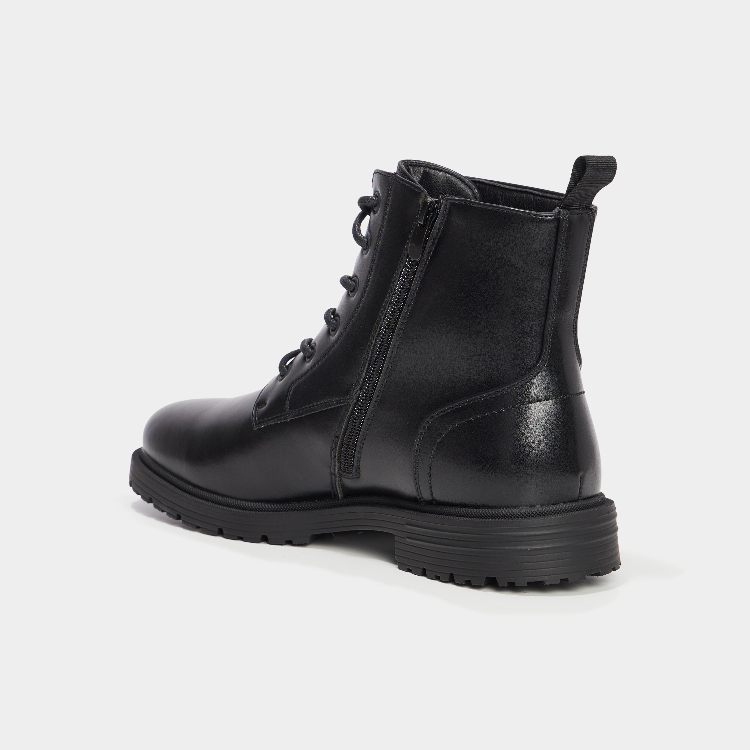 Bottines zipp&eacute;es effet similicuir noir homme