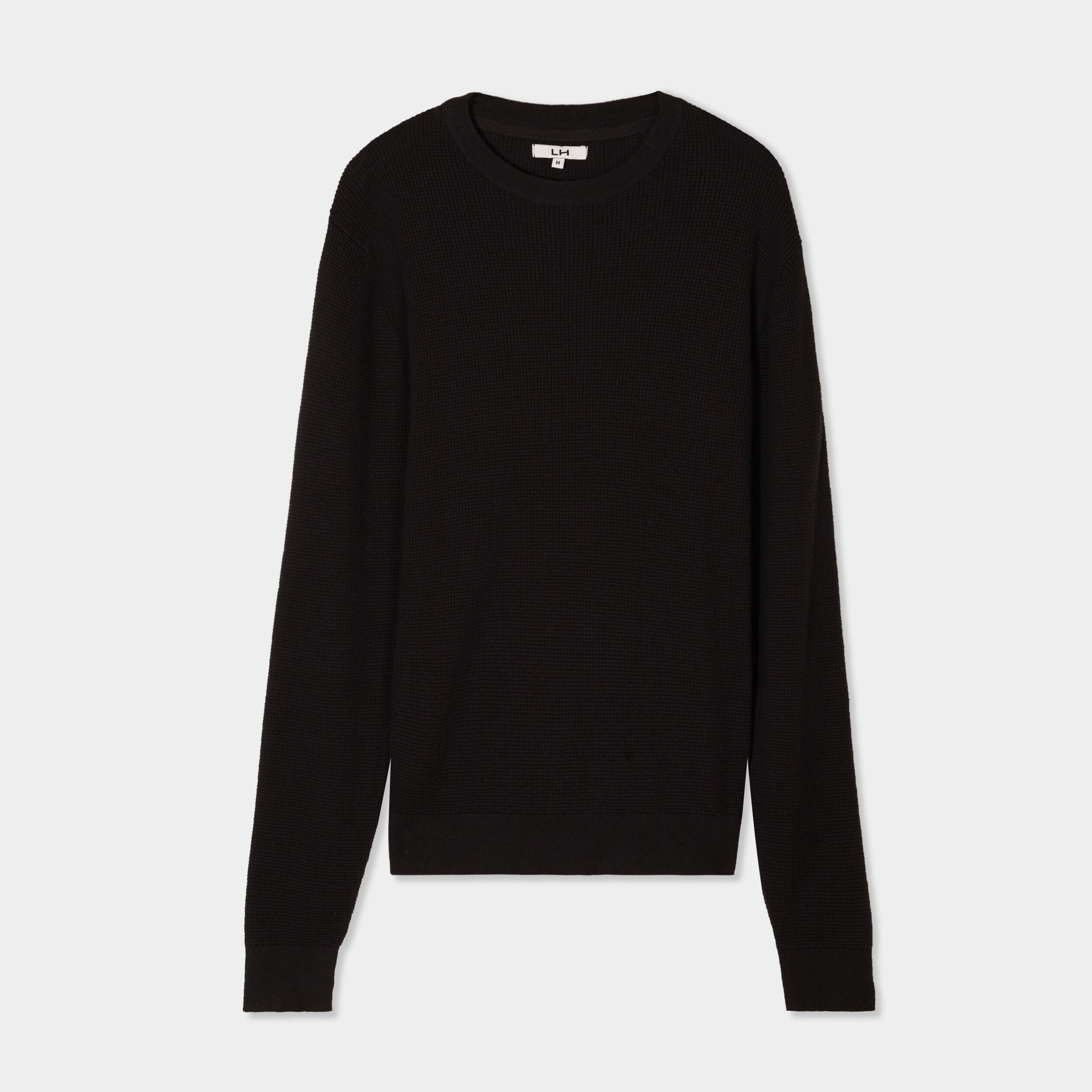 pull avec col rond a relief noir homme Pull avec col rond à relief noir homme