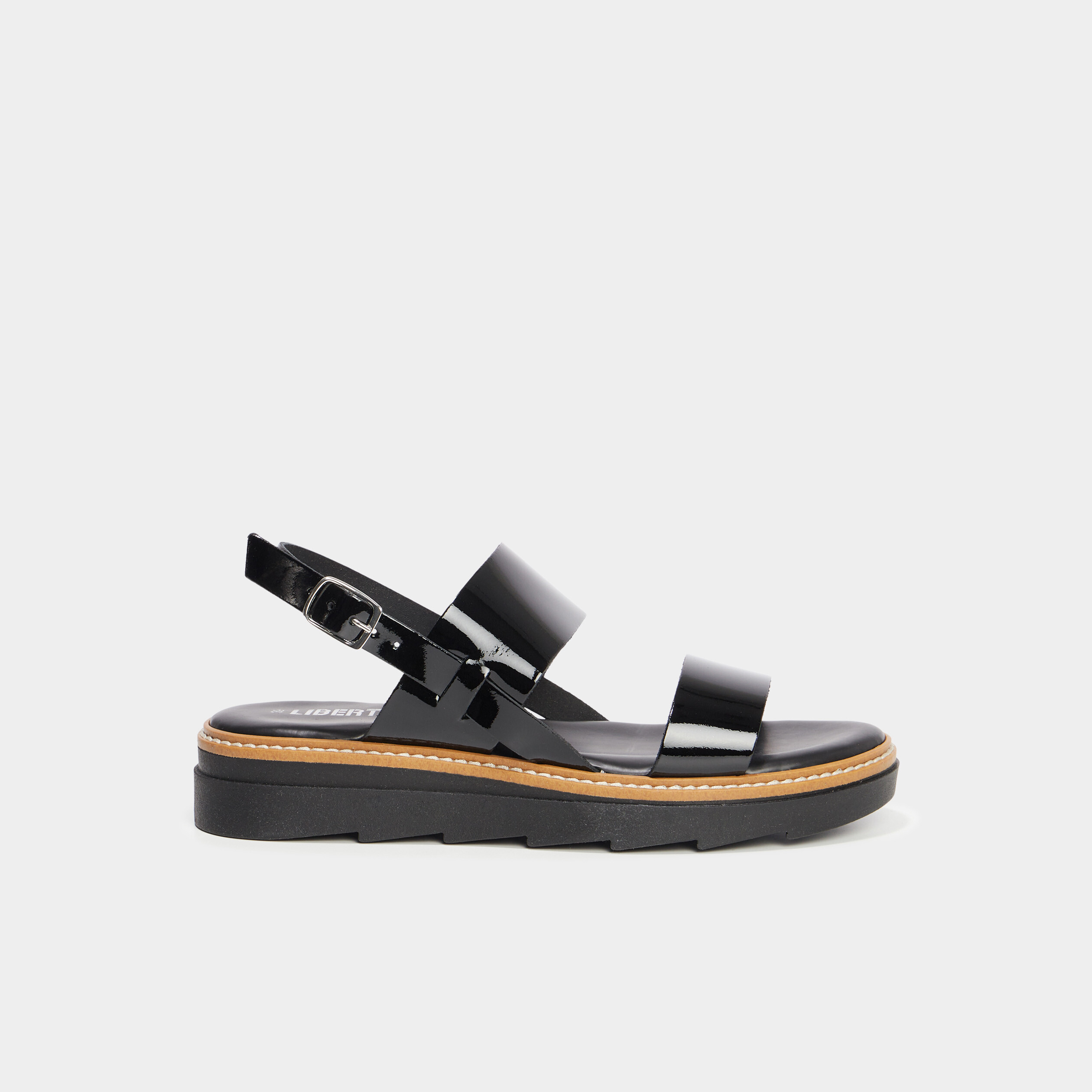 Sandales brides vernies Liberto noir femme