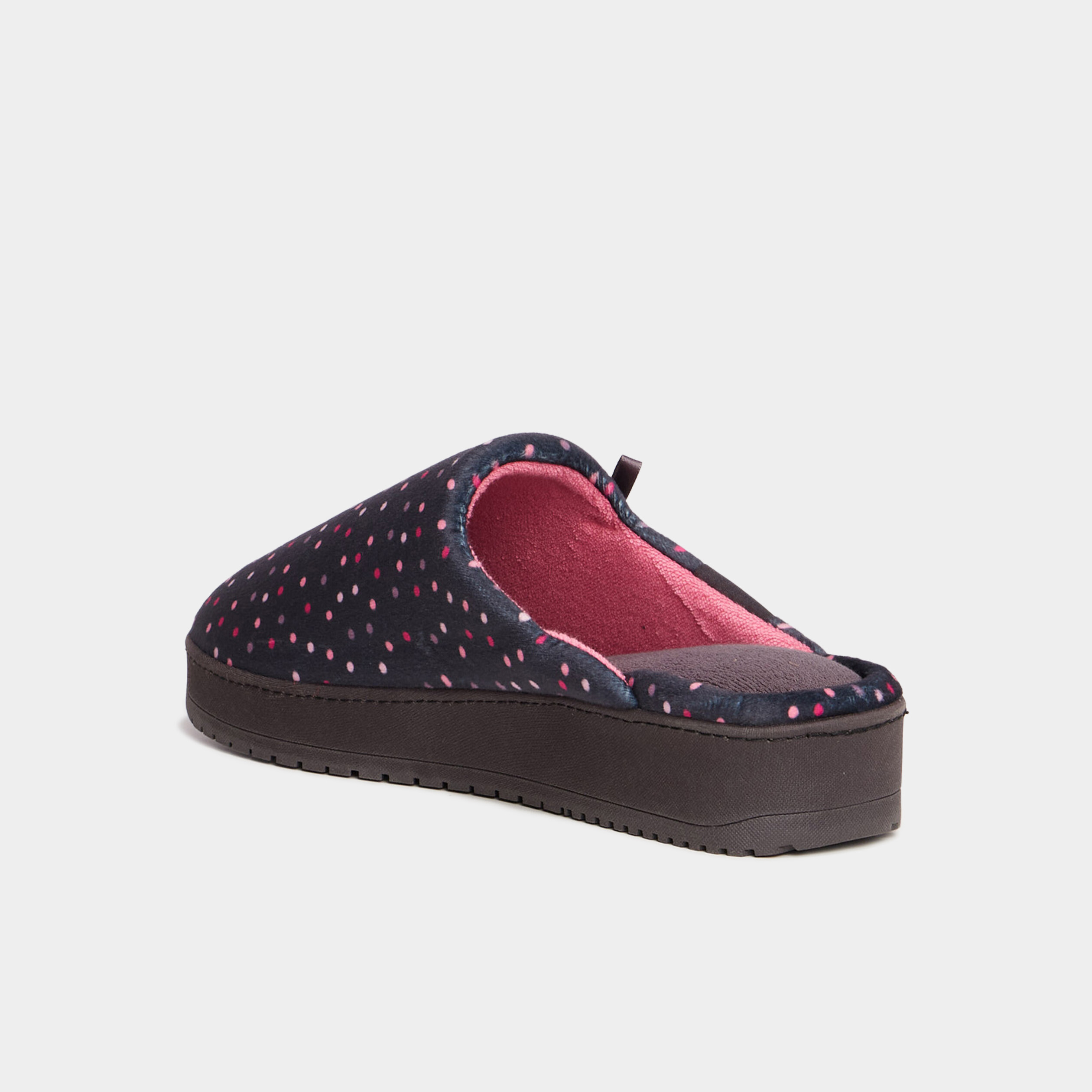 chaussons mules lavables isotoner bleu gris femme Chaussons mules lavables Isotoner bleu gris femme