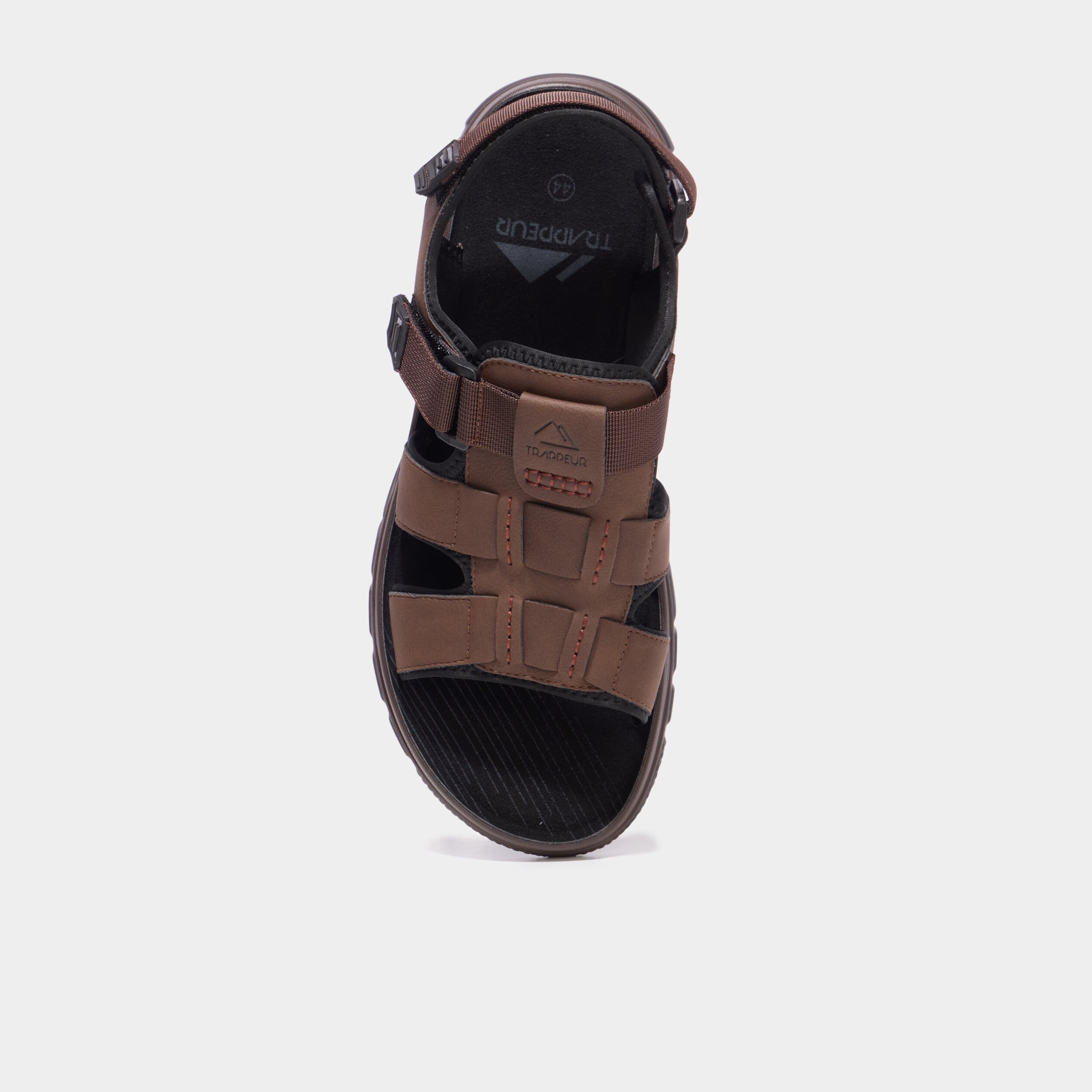 Sandales avec scratchs marron homme