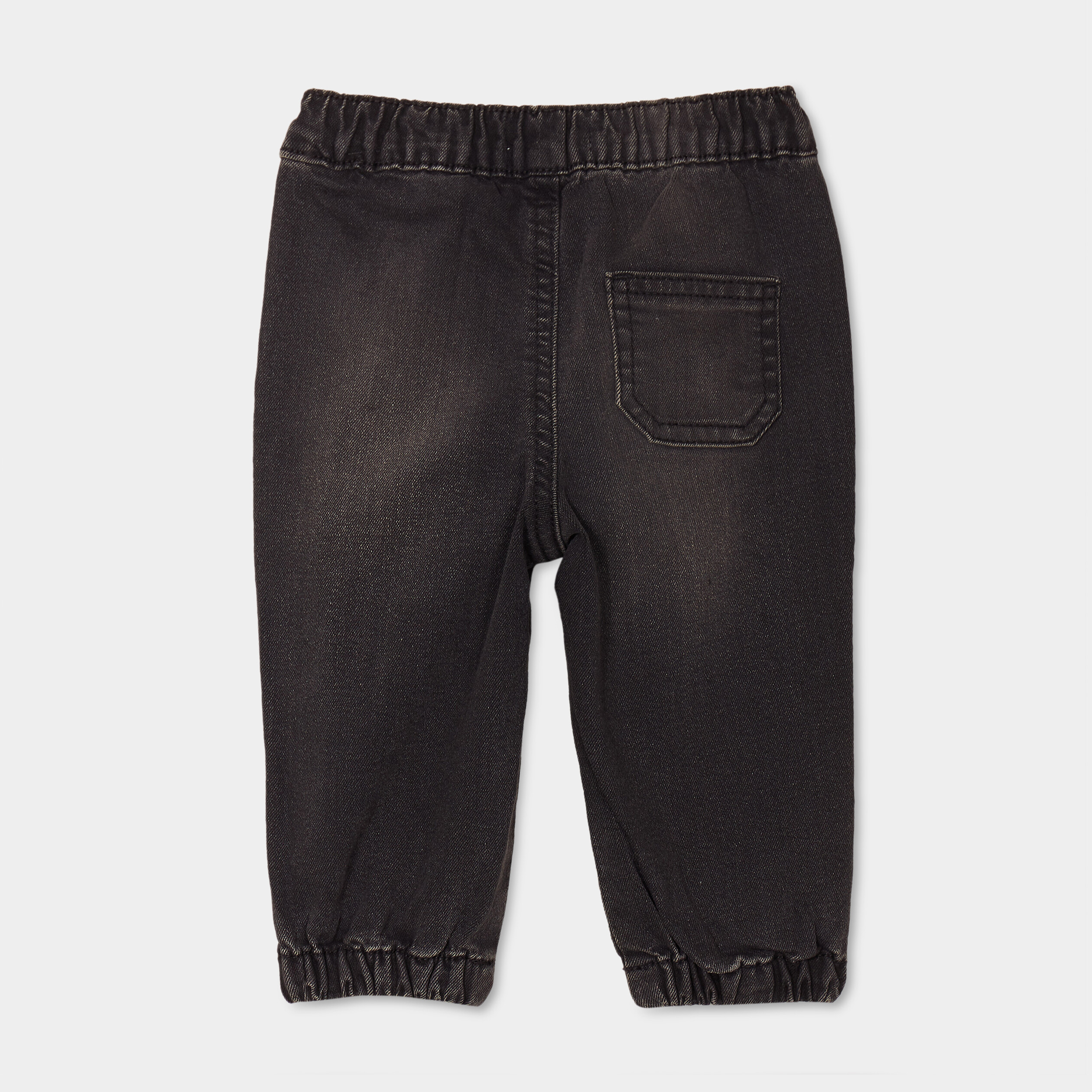 Jeans jogger bas &eacute;lastiqu&eacute; coton denim noir b&eacute;b&eacute; gar&ccedil;on