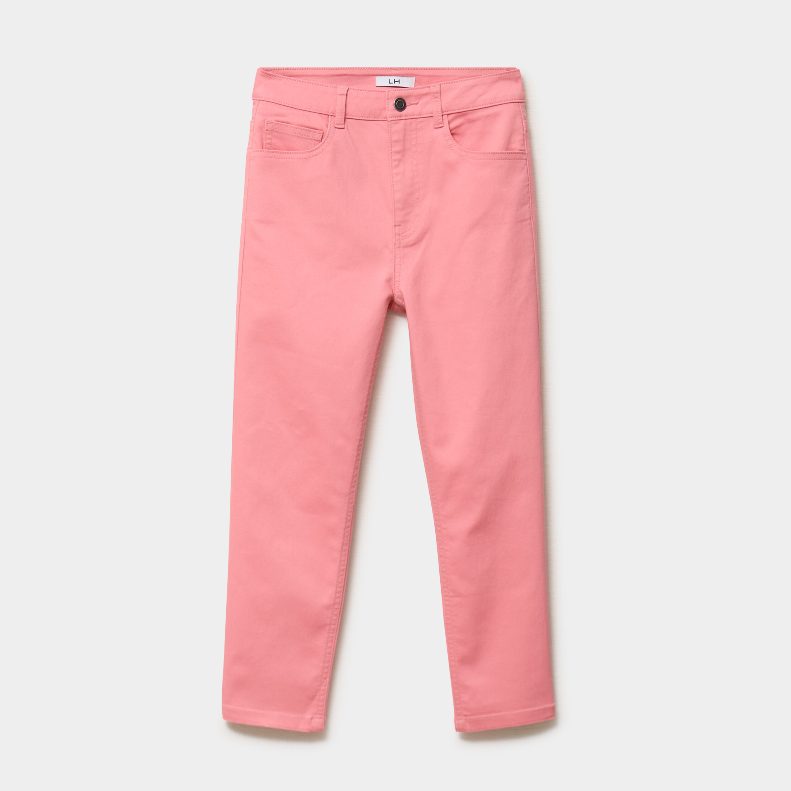 Pantalon capri slim twill 5 poches rose vif femme