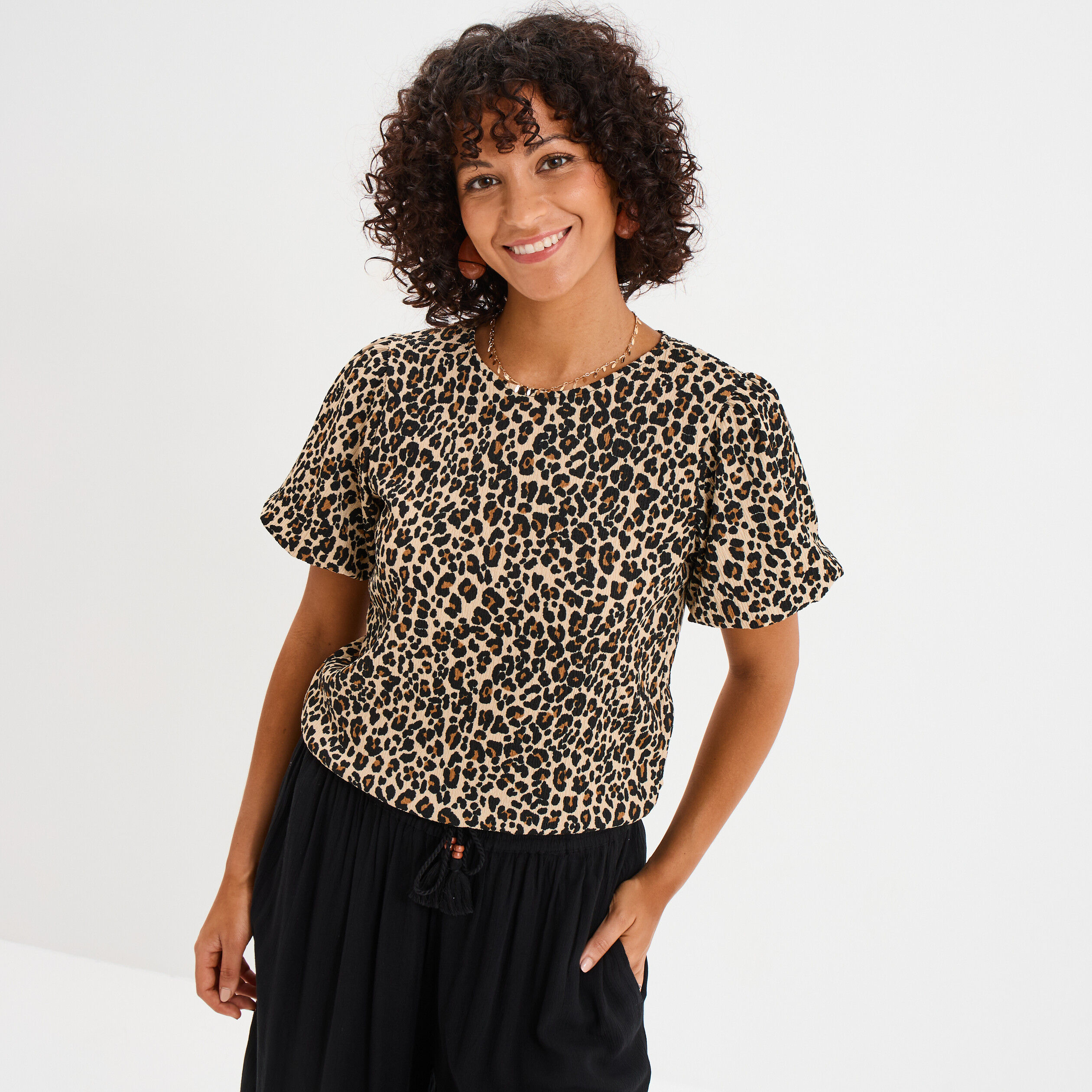 t shirt manches courtes ballons camel femme T-shirt manches courtes ballons camel femme