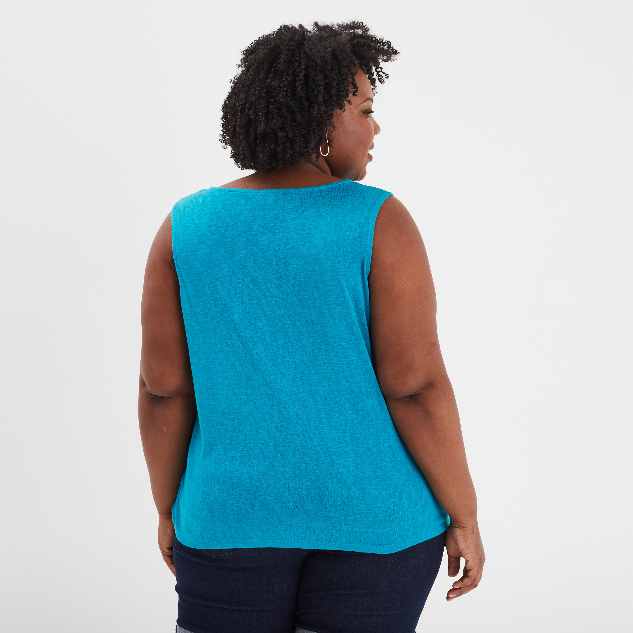 debardeur avec anneau bleu canard femmegt Débardeur avec anneau bleu canard femme grande taille