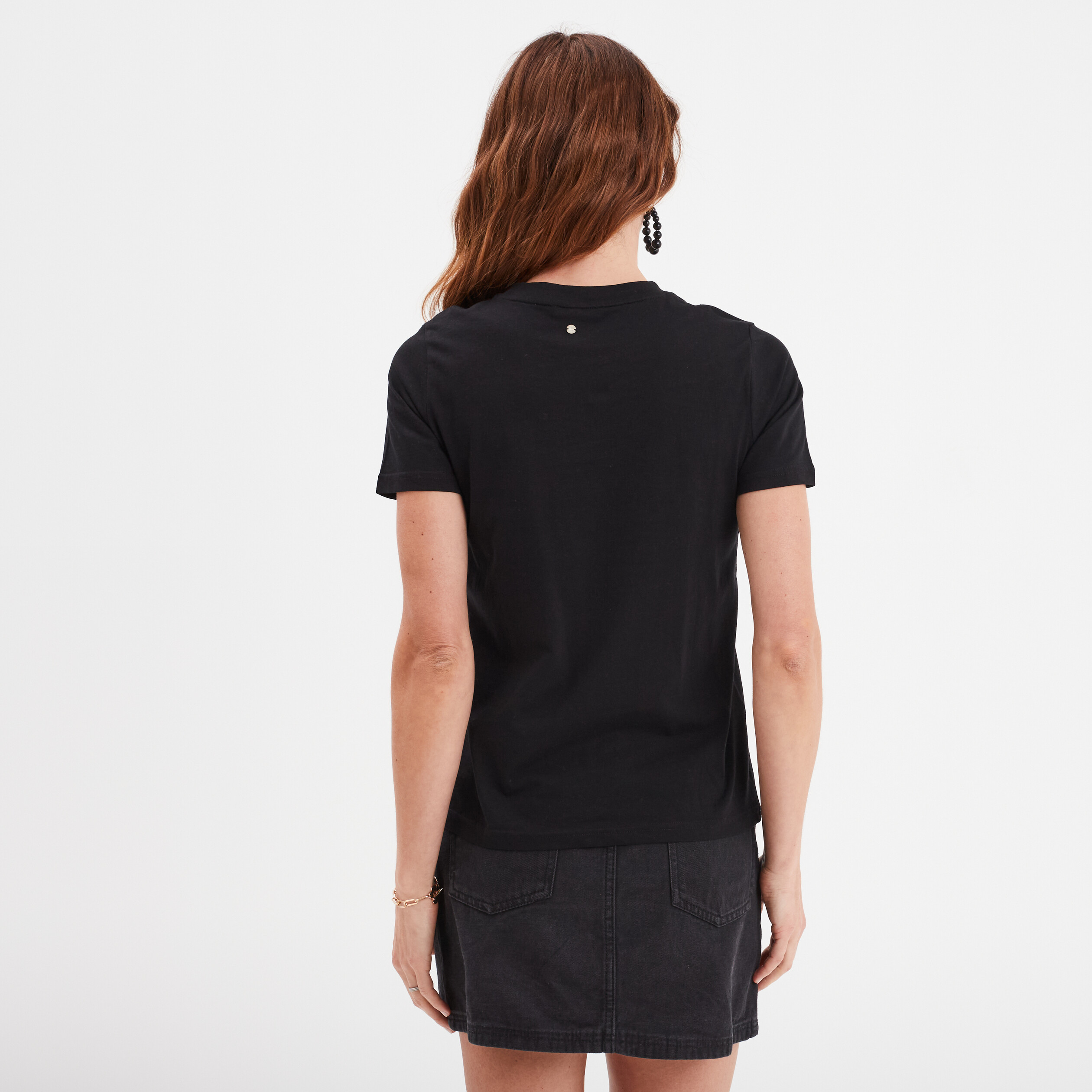 t shirt col rond manches courtes liberto noir femme T-shirt col rond manches courtes Liberto noir femme