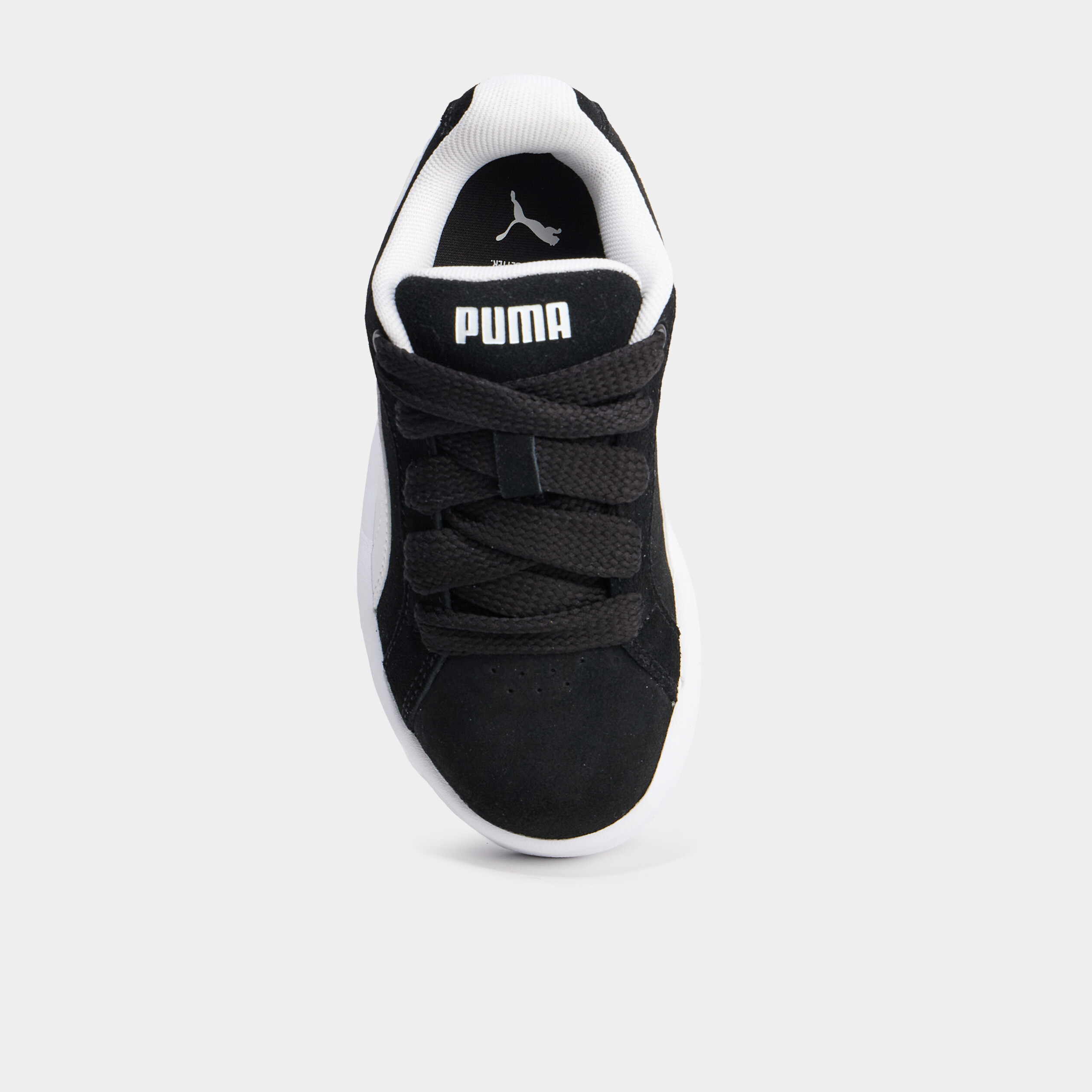 Baskets basses &agrave; lacets en cuir Puma noir gar&ccedil;on