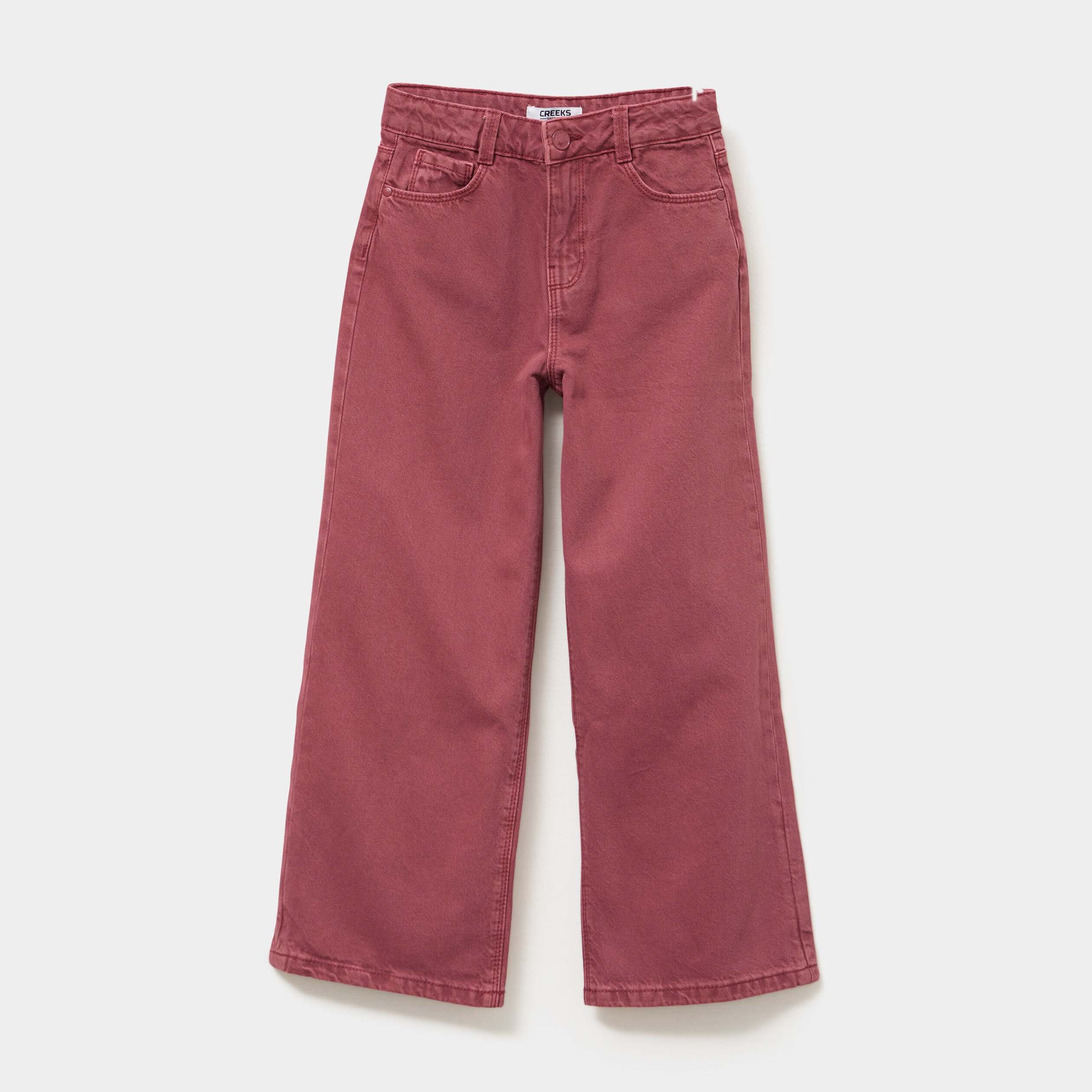 pantalon large 5 poches coton creeks bordeaux fille Pantalon large 5 poches coton Creeks bordeaux fille